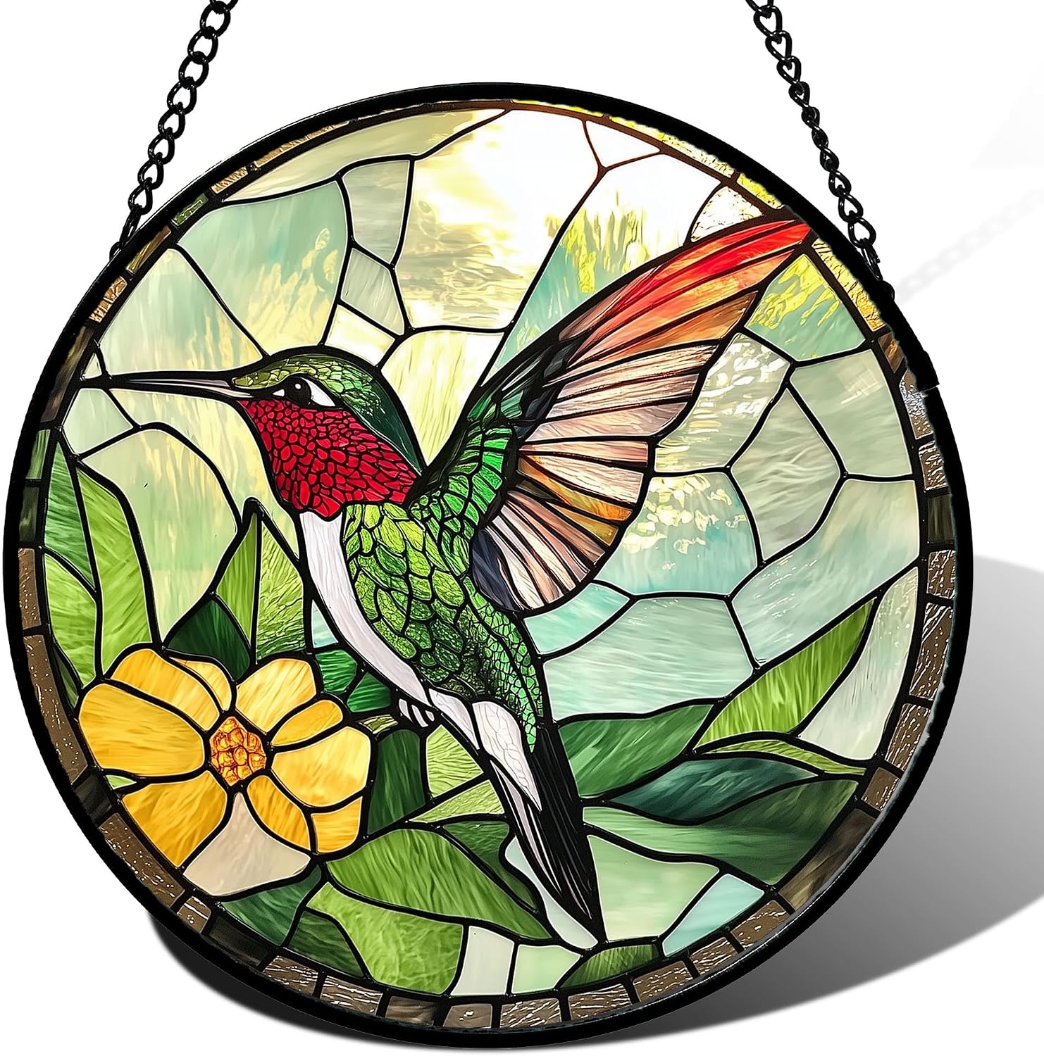 Detalle de Hummingbird Stained Glass Window Suncatcher, 9.8 in.