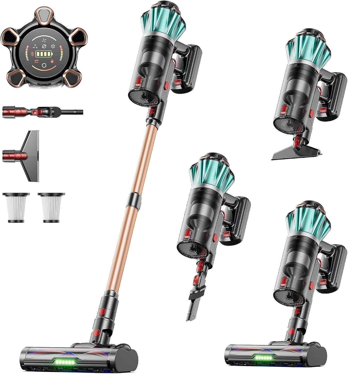 Detalle de Envyenjoy Eon A10 Cordless Stick Vacuum, 650 W, 60 kPa, Anti-Tangle Brush