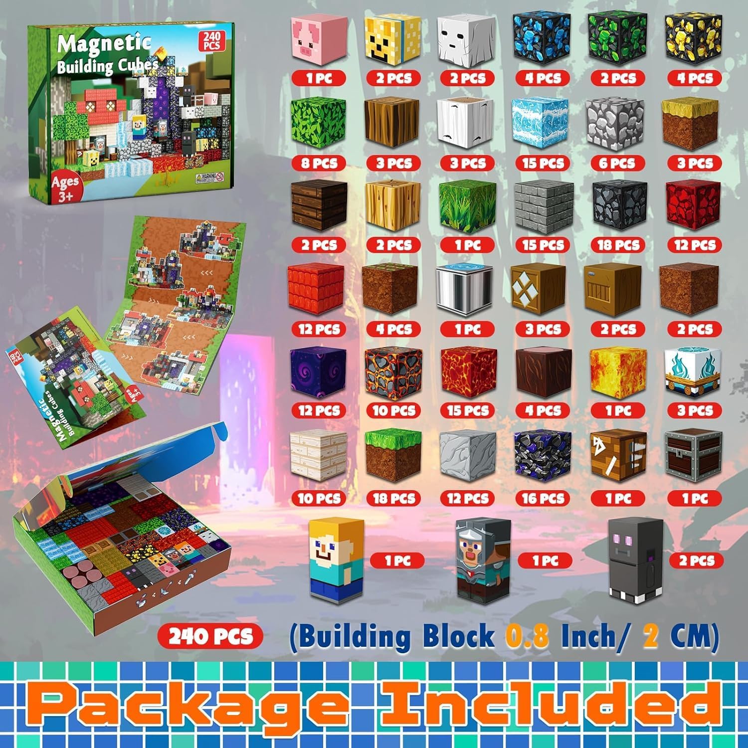 Detalle 2 de Blocs de Construction Magnétiques Aventure 240 pièces 🧲
