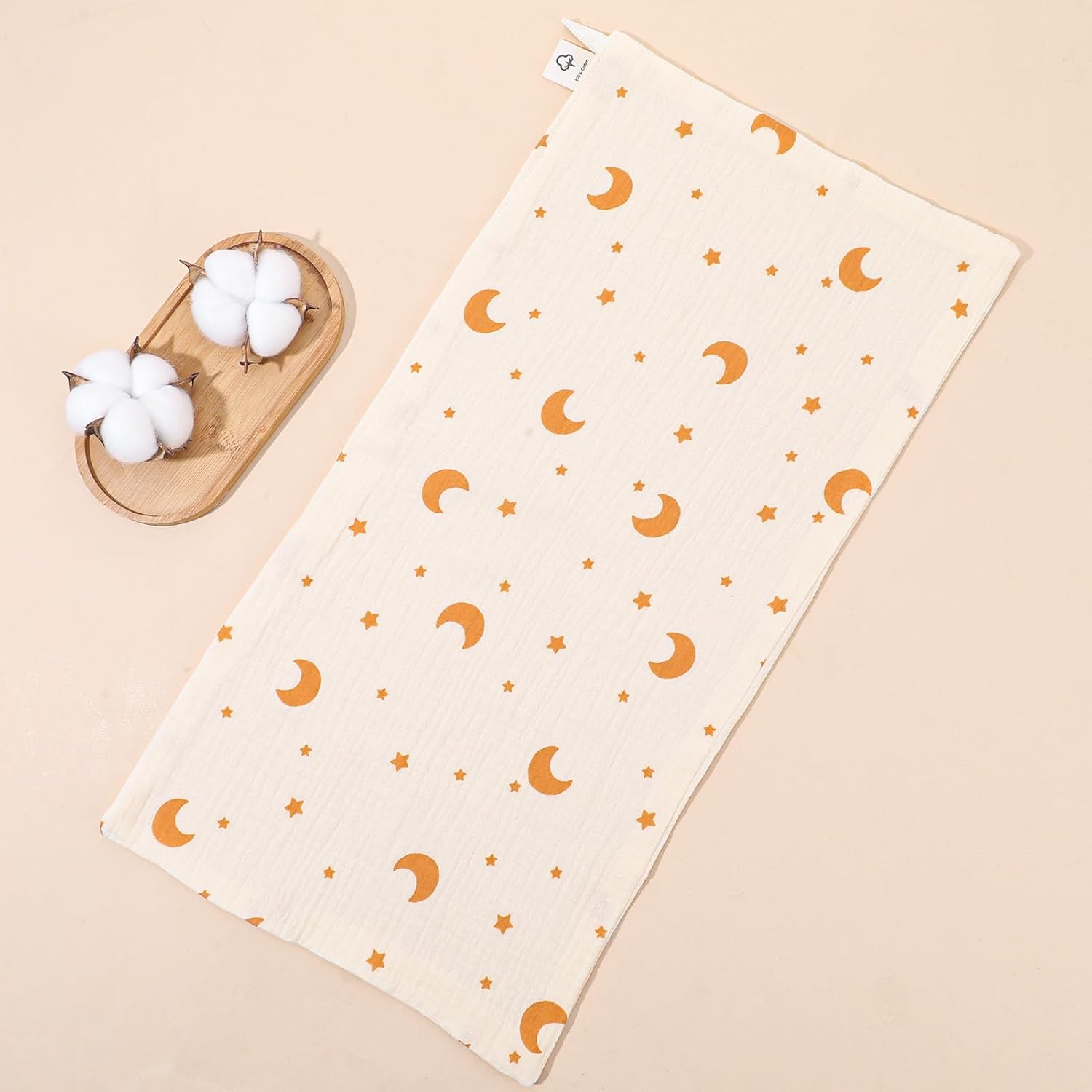 Thumbnail 6 de GSrenyu 5 Pack Muslin Cloths for Baby – 25x50cm 100% Cotton, Beige with 5 Patterns