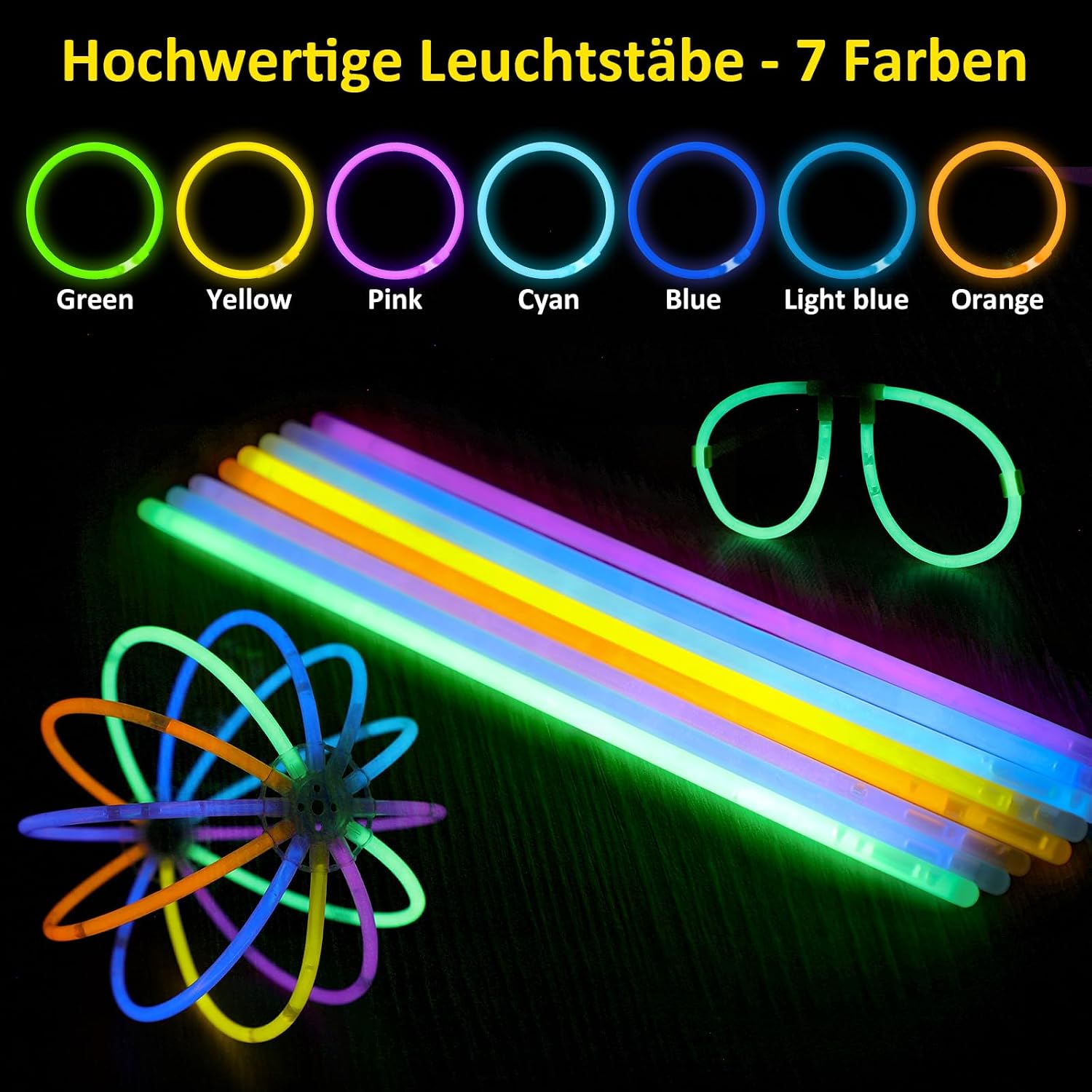 Thumbnail 1 de UooEA 100 bâtons fluorescents, 10 heures