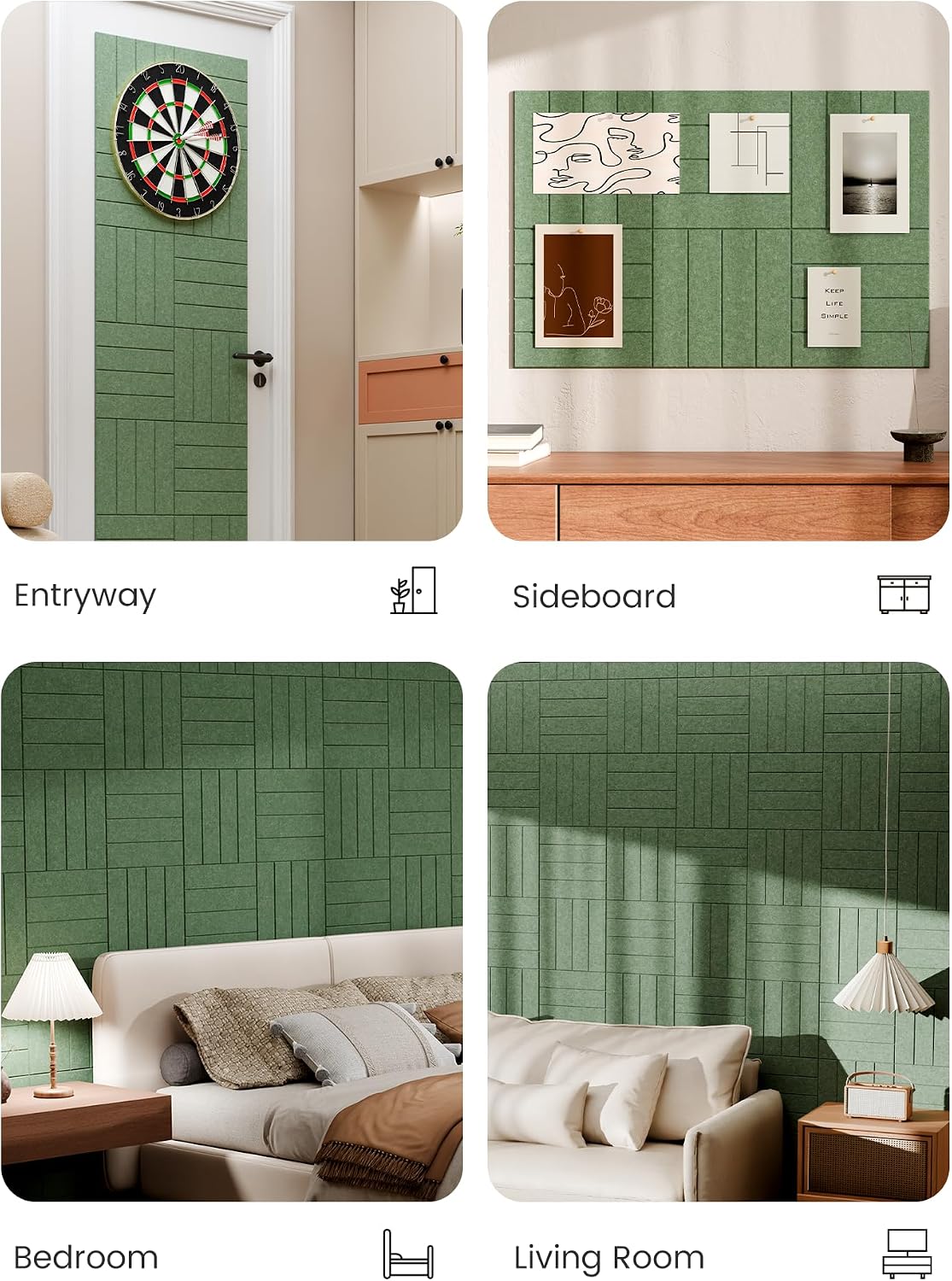 Detalle de Bumusty Large Felt Bulletin Board Tiles 36 x 24" – Modular 6‑Tile Cork Board Alternative