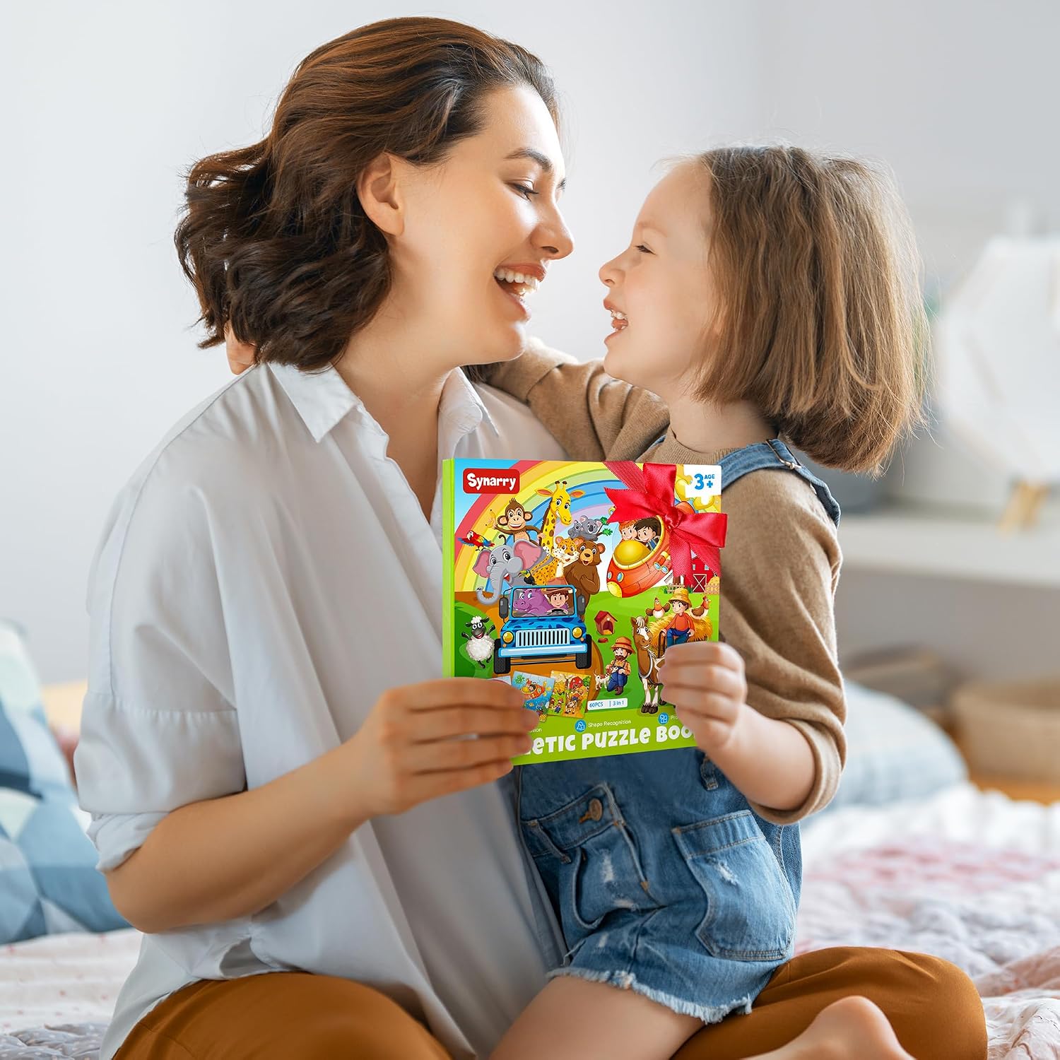 Thumbnail 6 de SYNARRY Magnetic Puzzles for Kids aged 3-5: 20-Piece Animal Scenes Magnetic Puzzles for Travel