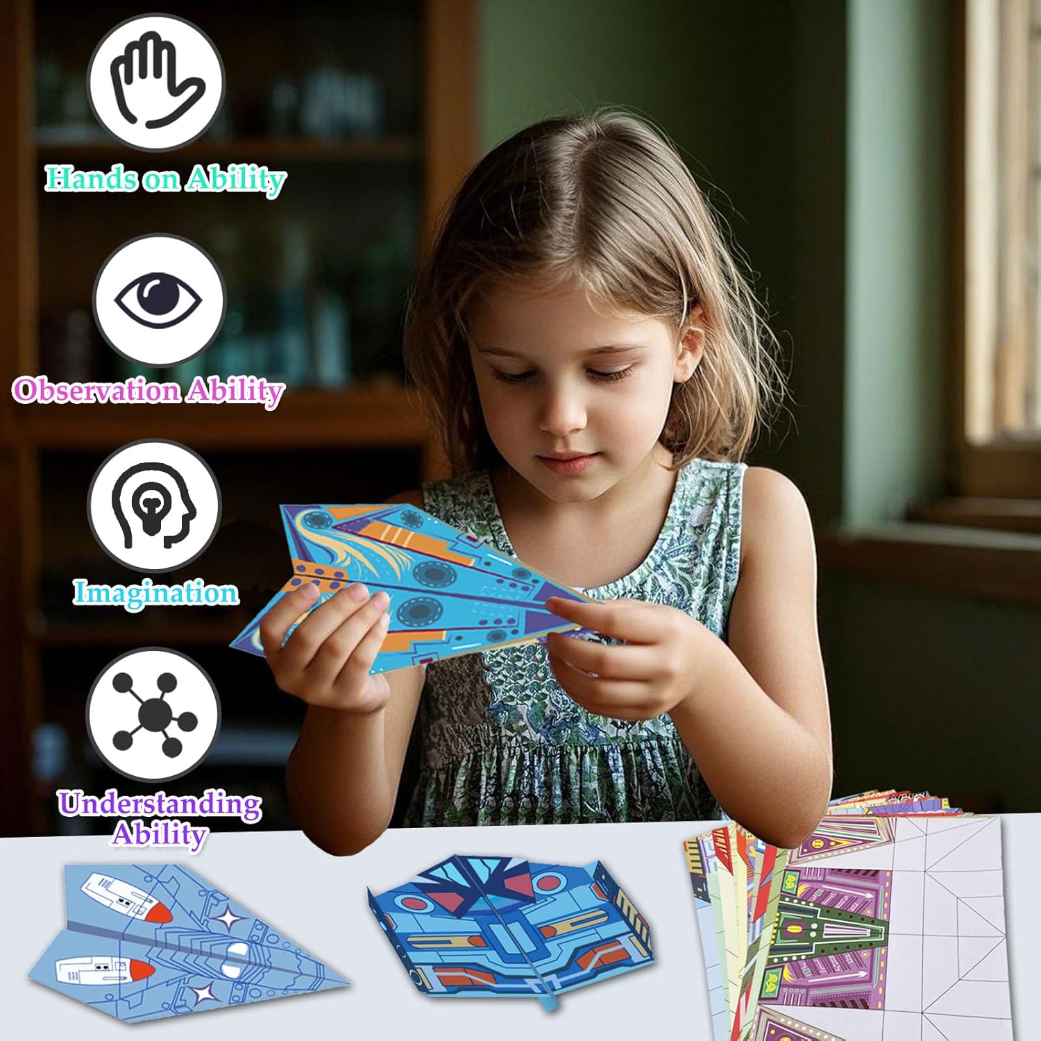 Detalle de Paper Airplane Kits 16 Designs, 32 Sheets 📝✈