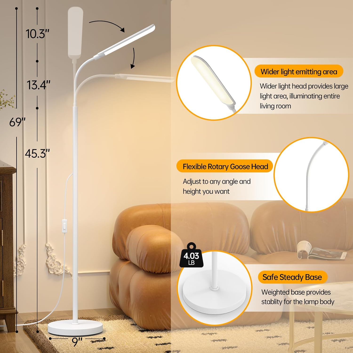 Thumbnail 3 de Aisutha LED Floor Lamp 18W Brightness
