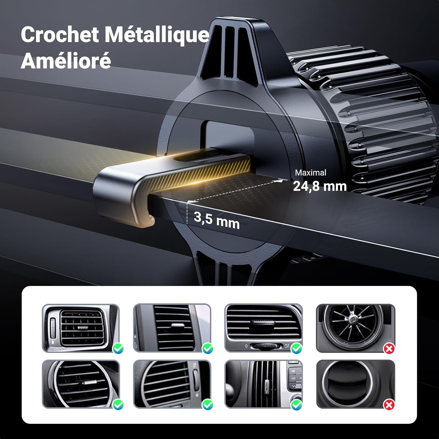 Thumbnail 2 de UGREEN Support téléphone voiture 360°