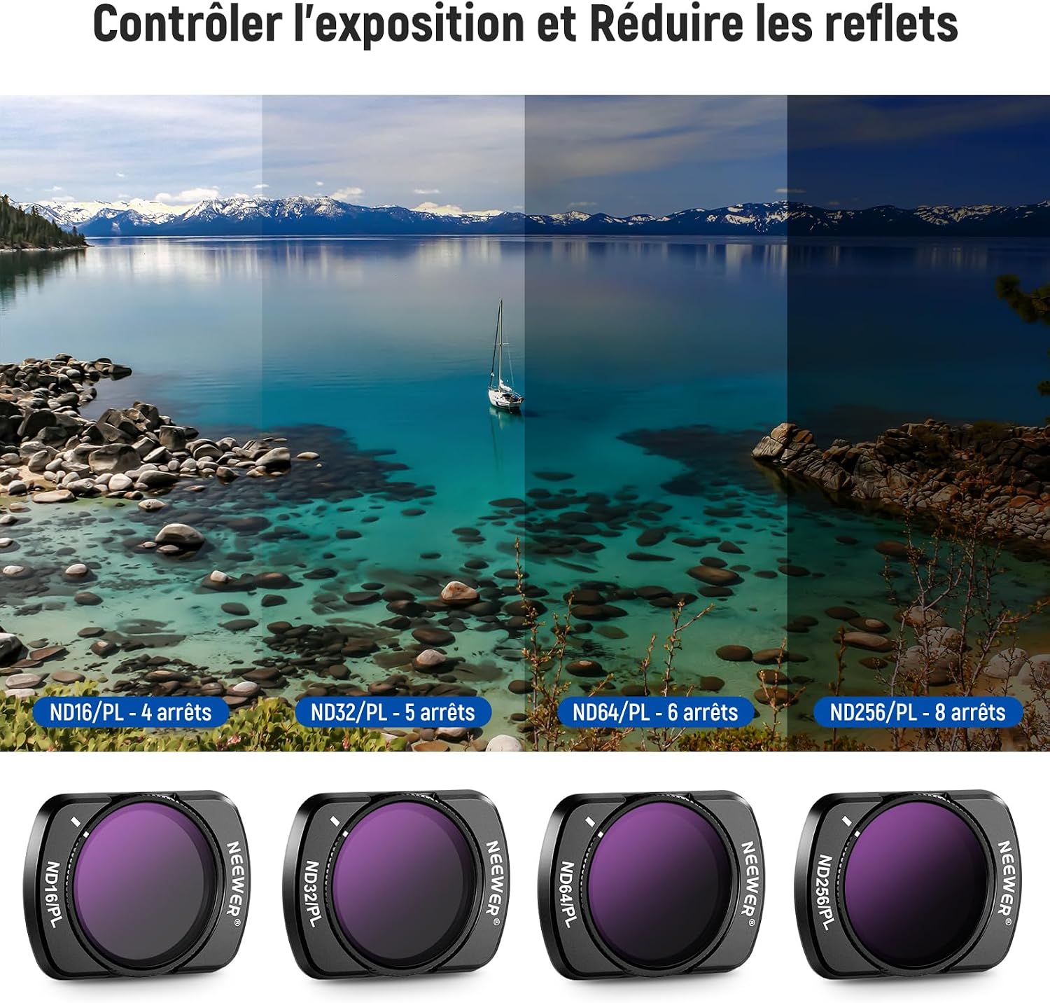 Thumbnail 3 de Lot de 6 filtres magnétiques ND/CPL Neewer pour DJI Osmo Pocket 3 Creator Combo
