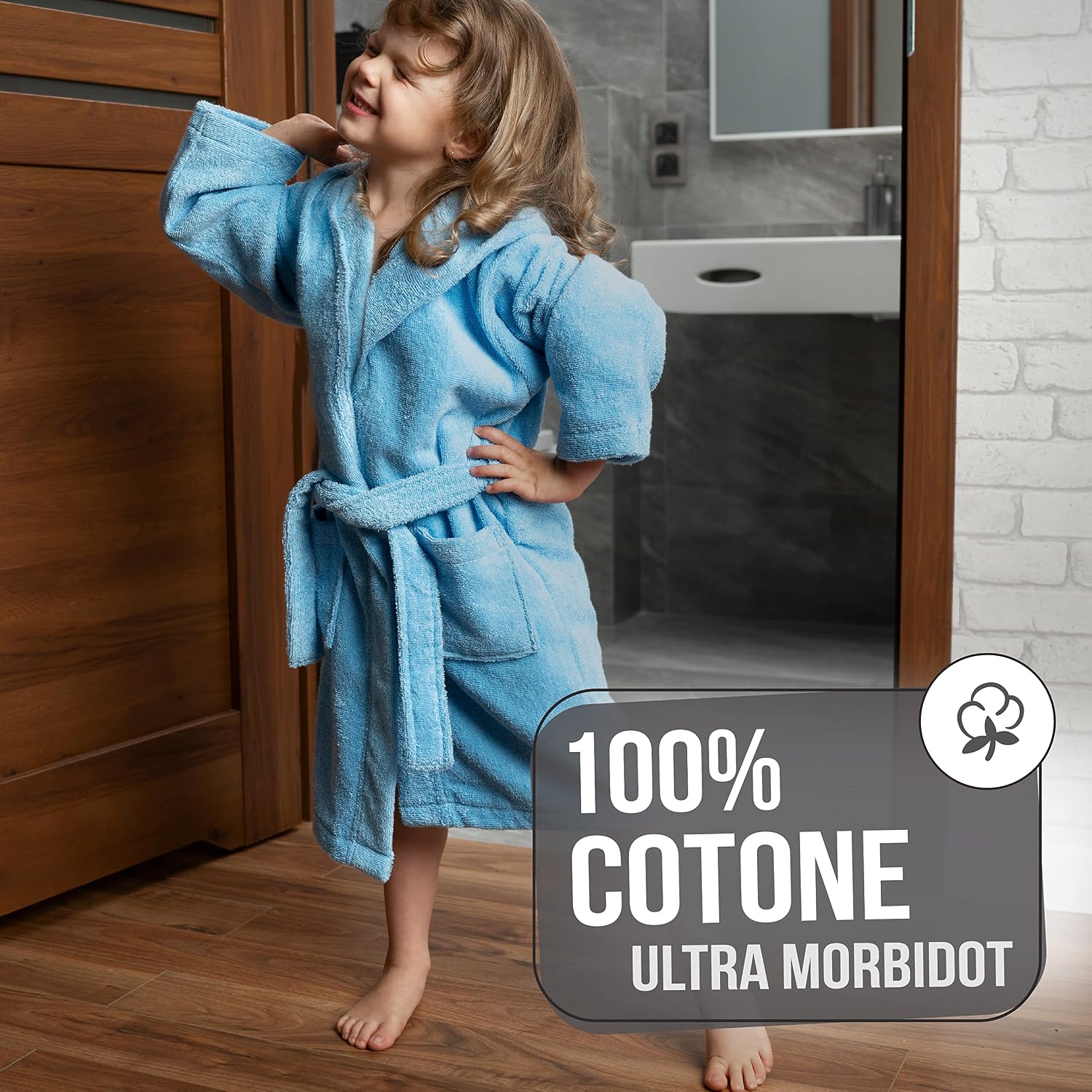Detalle 2 de Twinzen Accappatoio Bambini 100% cotone