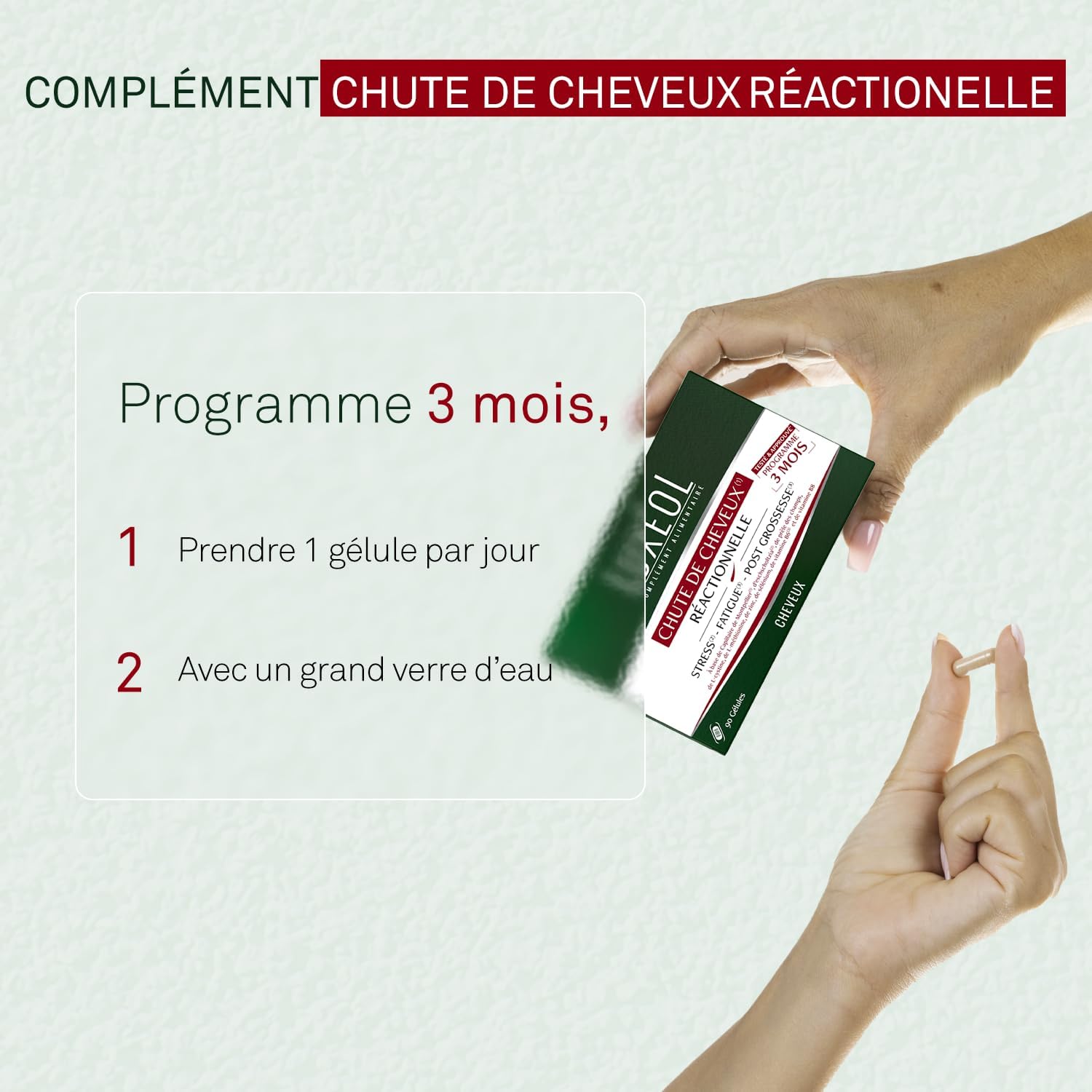Detalle 2 de LUXÉOL Chute de cheveux réactionnelle 90 gélules