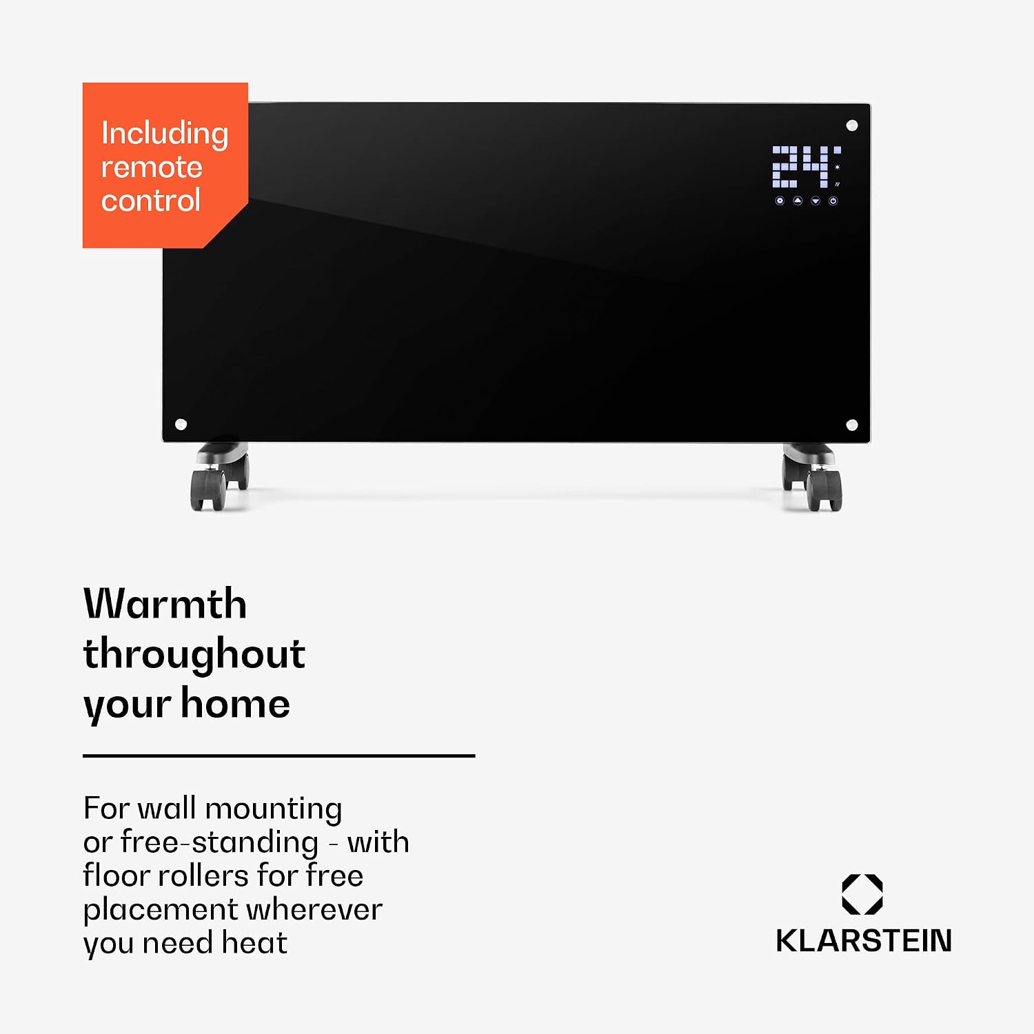 Detalle 1 de Klarstein Bornholm Smart – grzejnik konwekcyjny 2000 W, Wi-Fi, IP24, czarny
