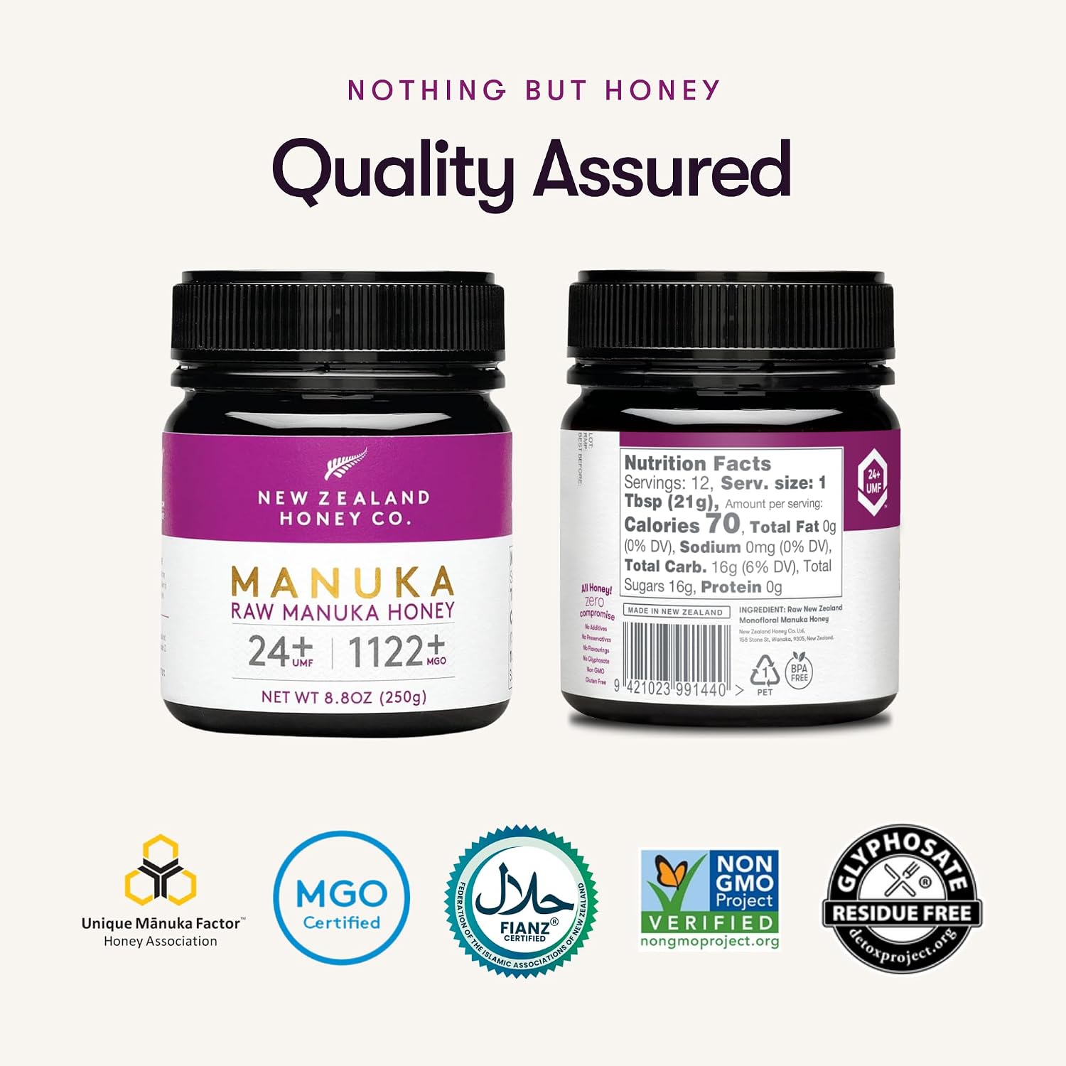 Thumbnail 1 de New Zealand Honey Co. UMF 24+ Manuka Honey, MGO 1122+, 8.8 oz