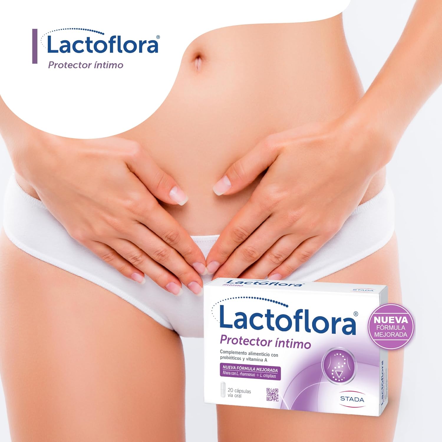 Detalle de LACTOFLORA Protector Íntimo Mujer con probióticos y Vitamina A (20 cápsulas)