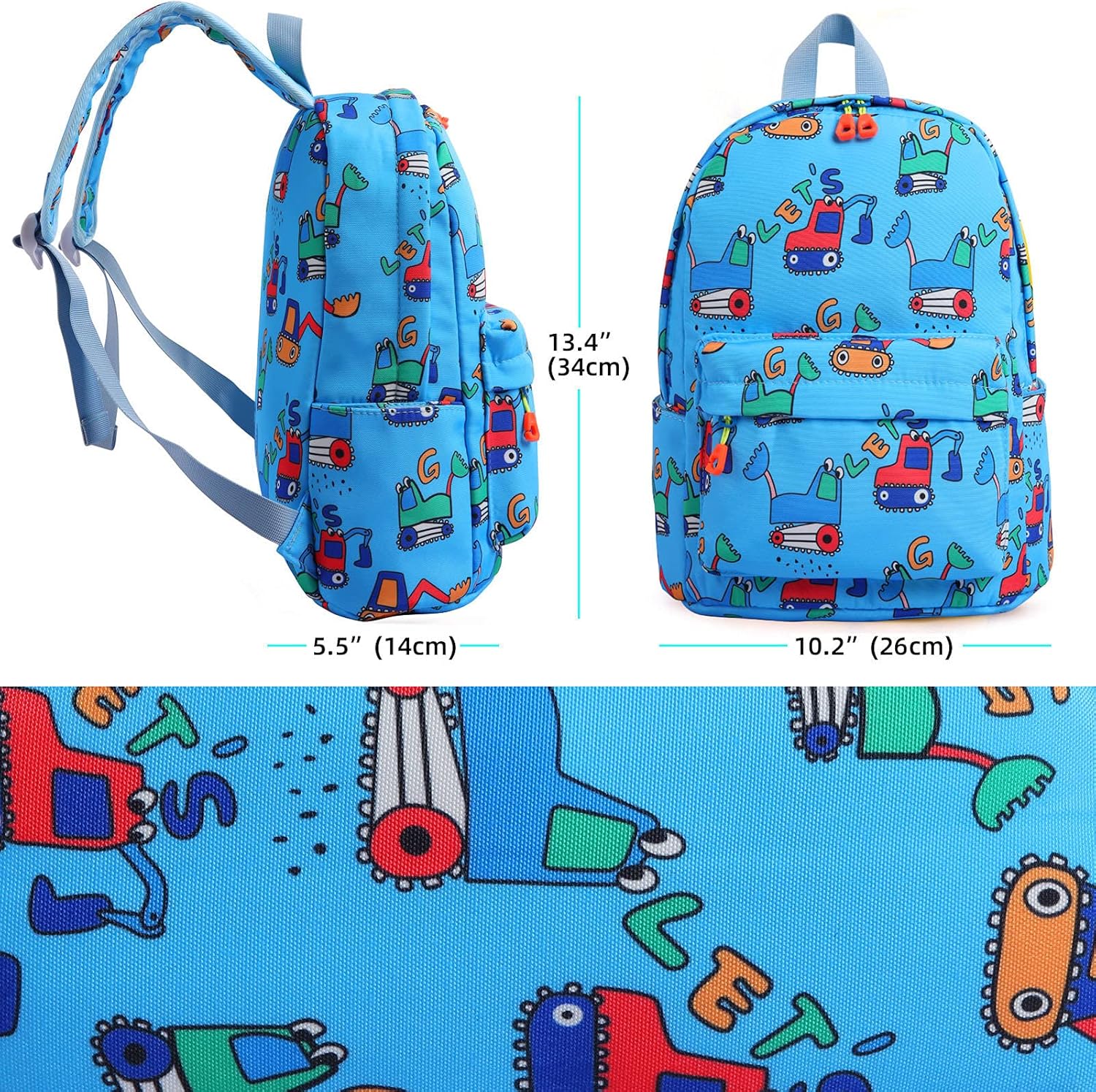 Detalle de Zicac Kids Backpack: Colourful Canvas Daypack for 3–6 Year Olds