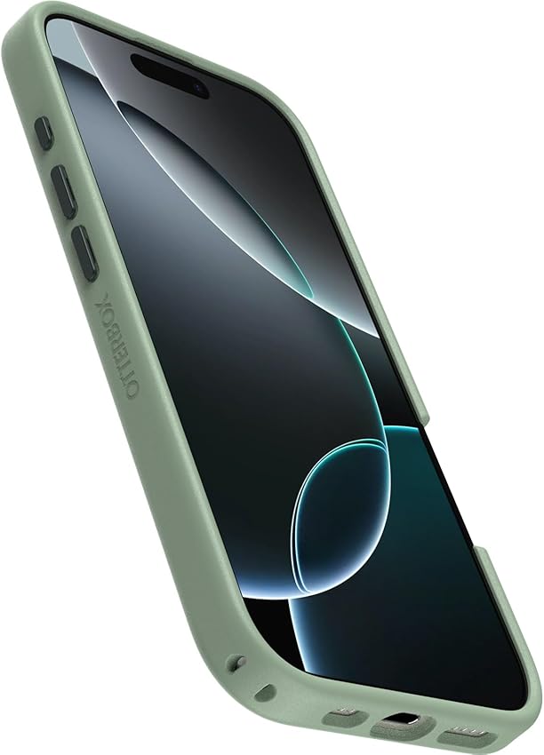 Detalle de Otterbox Symmetry MagSafe para iPhone 16 Pro, Protector Fino Verde