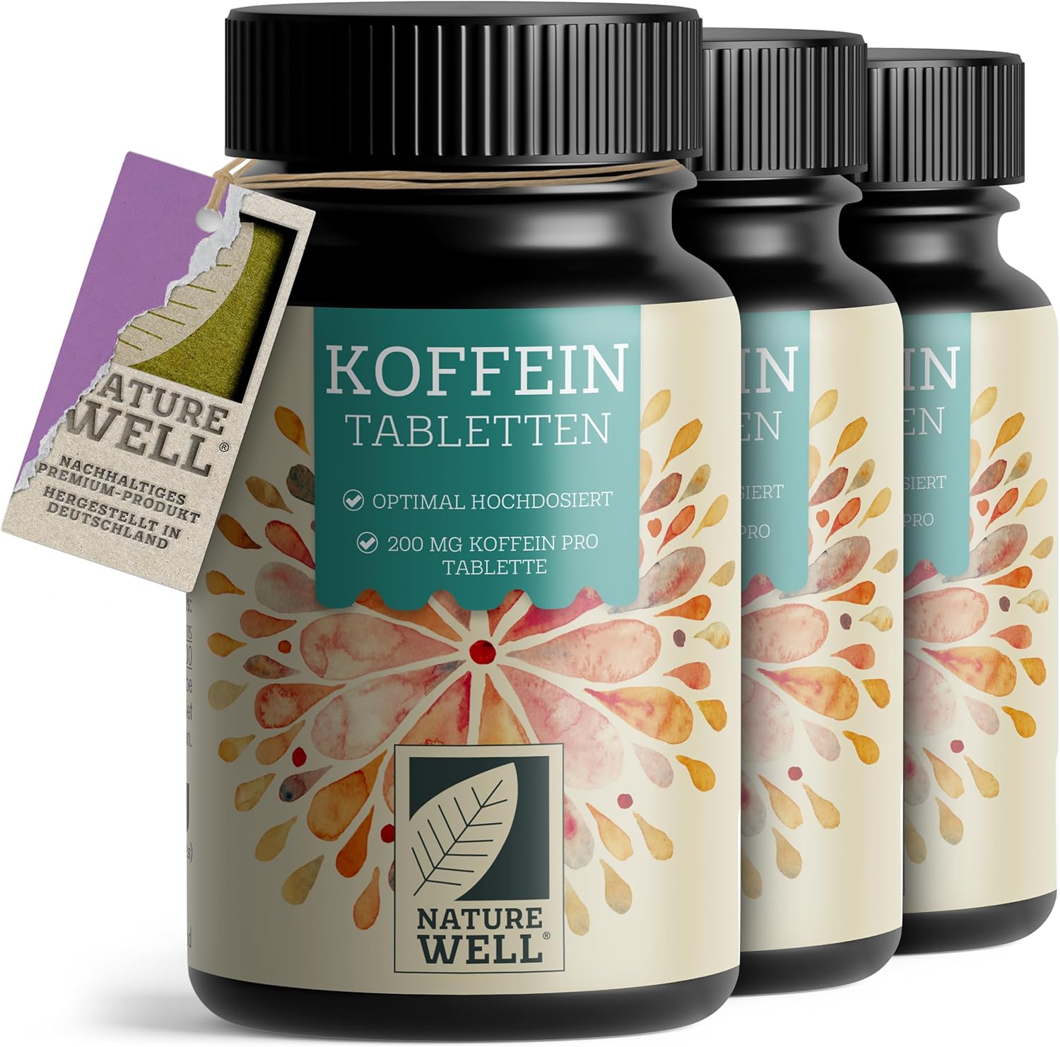 Thumbnail 6 de Koffeintabletten 365x – 200 mg Koffein pro Tablette (Vorrat für 365 Tage) – 100% vegan