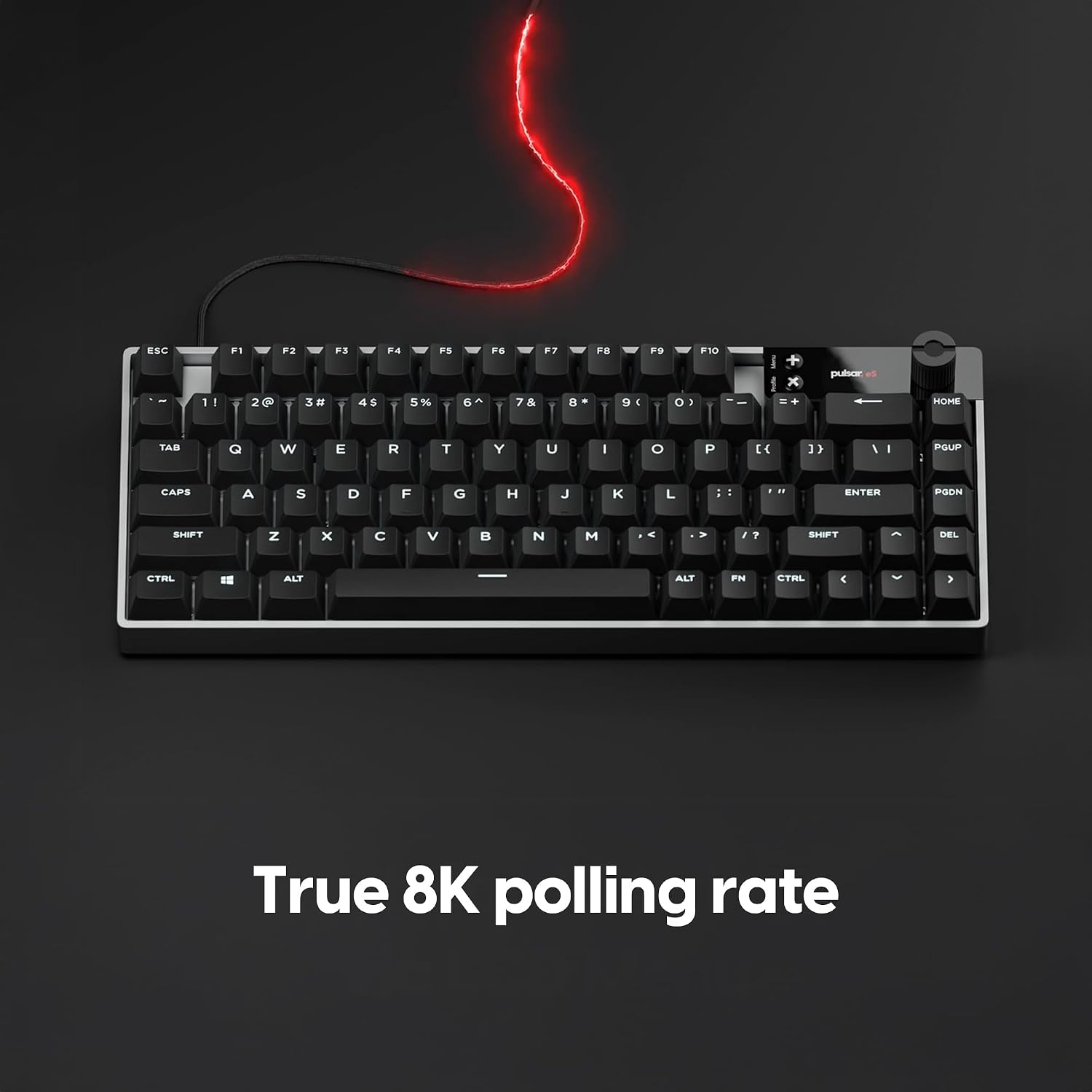 Detalle de Pulsar Gaming Gears eS HE 70(PCMK Series)磁気スイッチ搭載ゲーミングキーボード、英語配列79キー・8Kポーリングレート