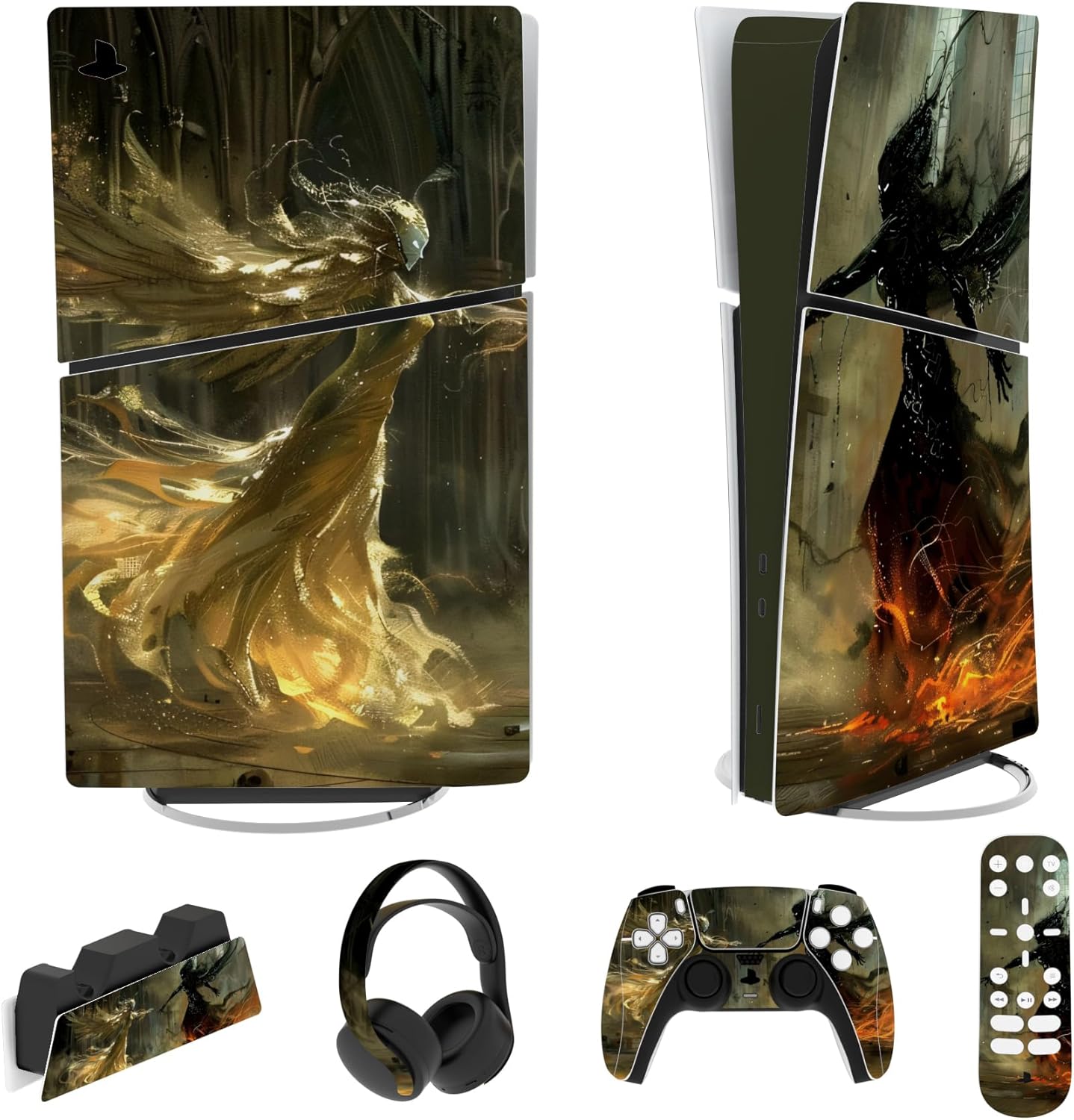 Detalle de playvital Full Set Skin Sticker for PS5 Slim Digital Edition (Encounter) – Vinyl Covers for Console, Controllers & Accessories