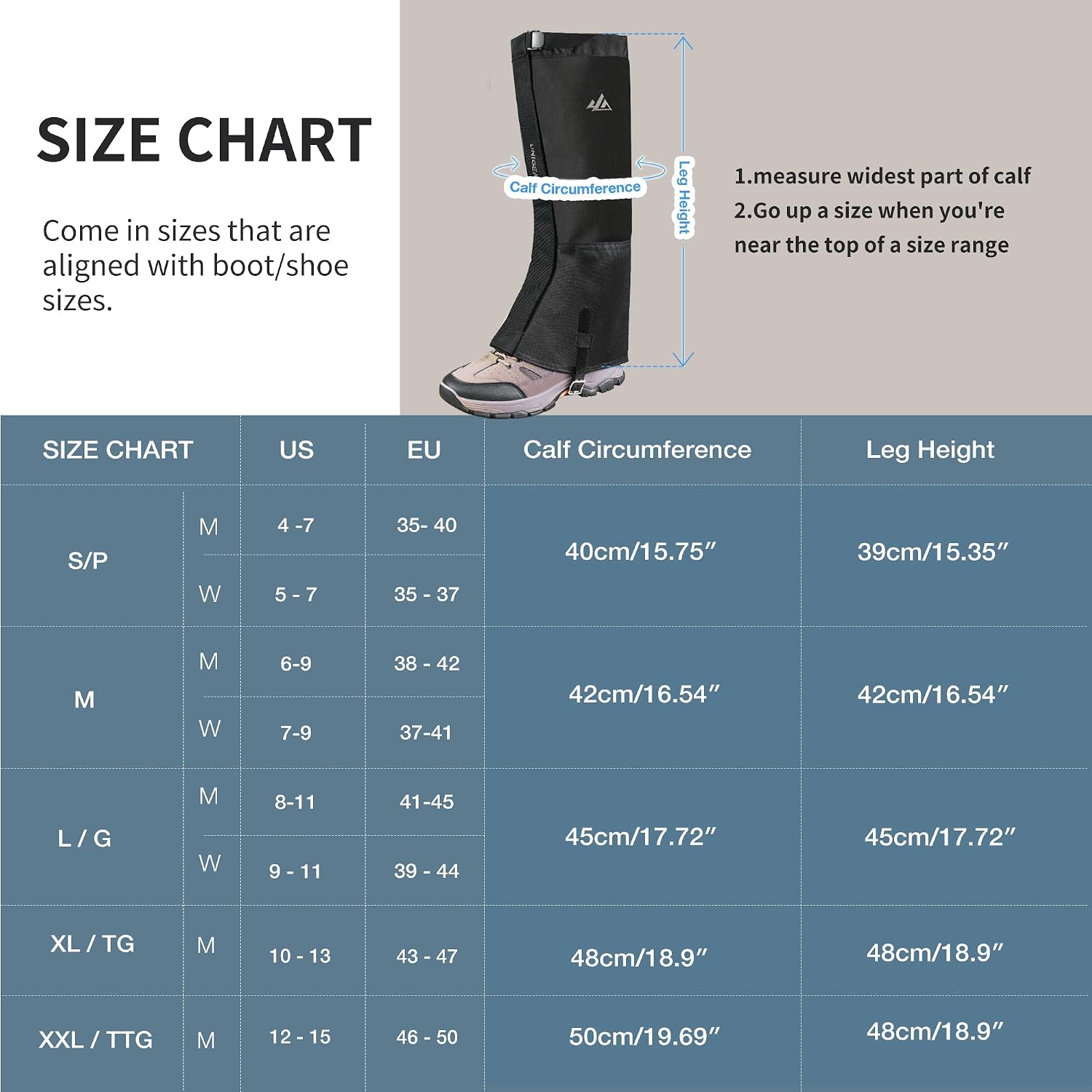 Thumbnail 5 de Unigear 1000D waterproof gaiters for hiking