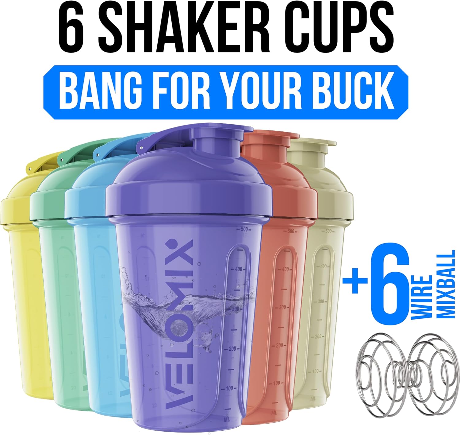 Detalle 2 de VELOMIX protein shaker bottles 600ml