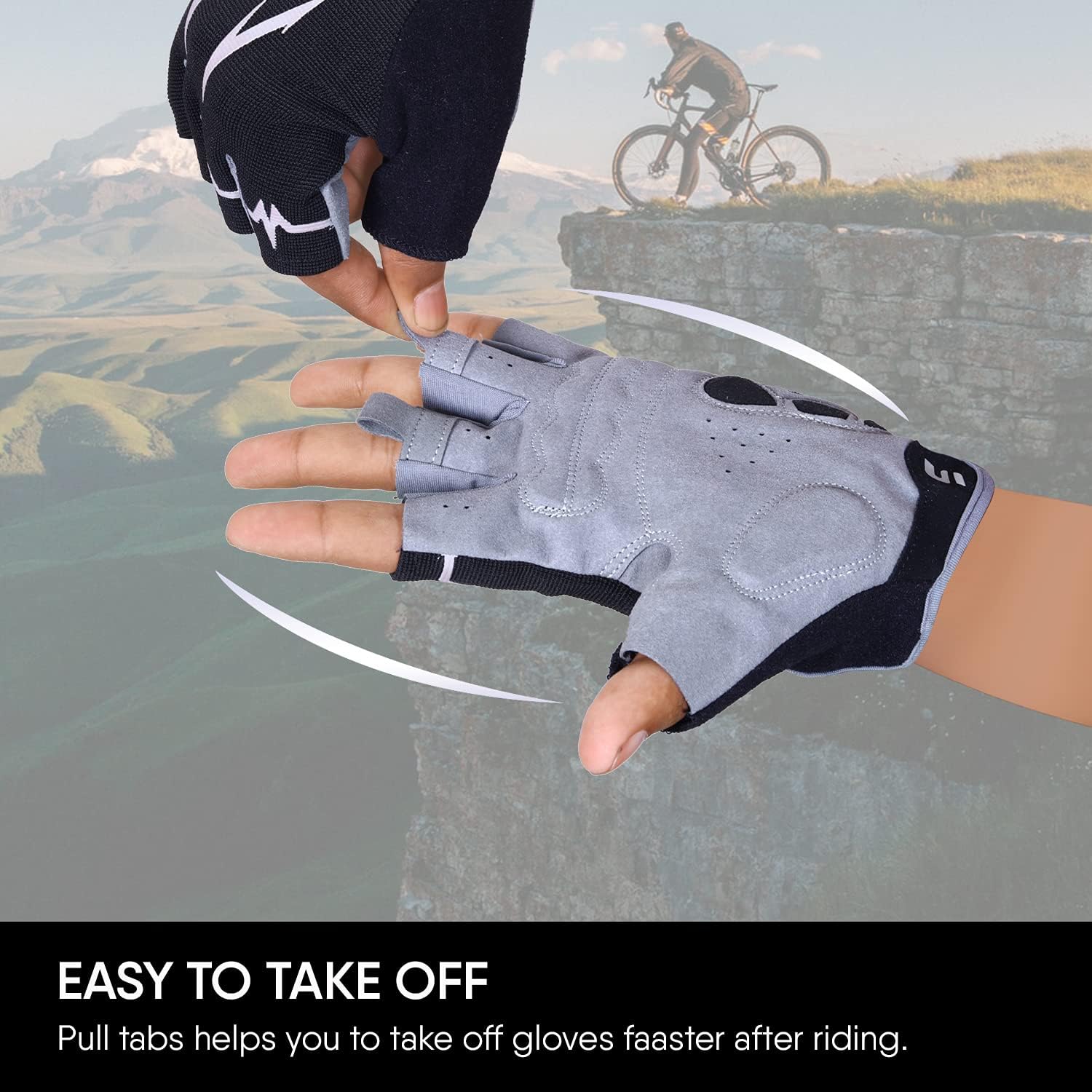 Thumbnail 1 de SAWANS Guantes de ciclismo medio dedo antideslizantes