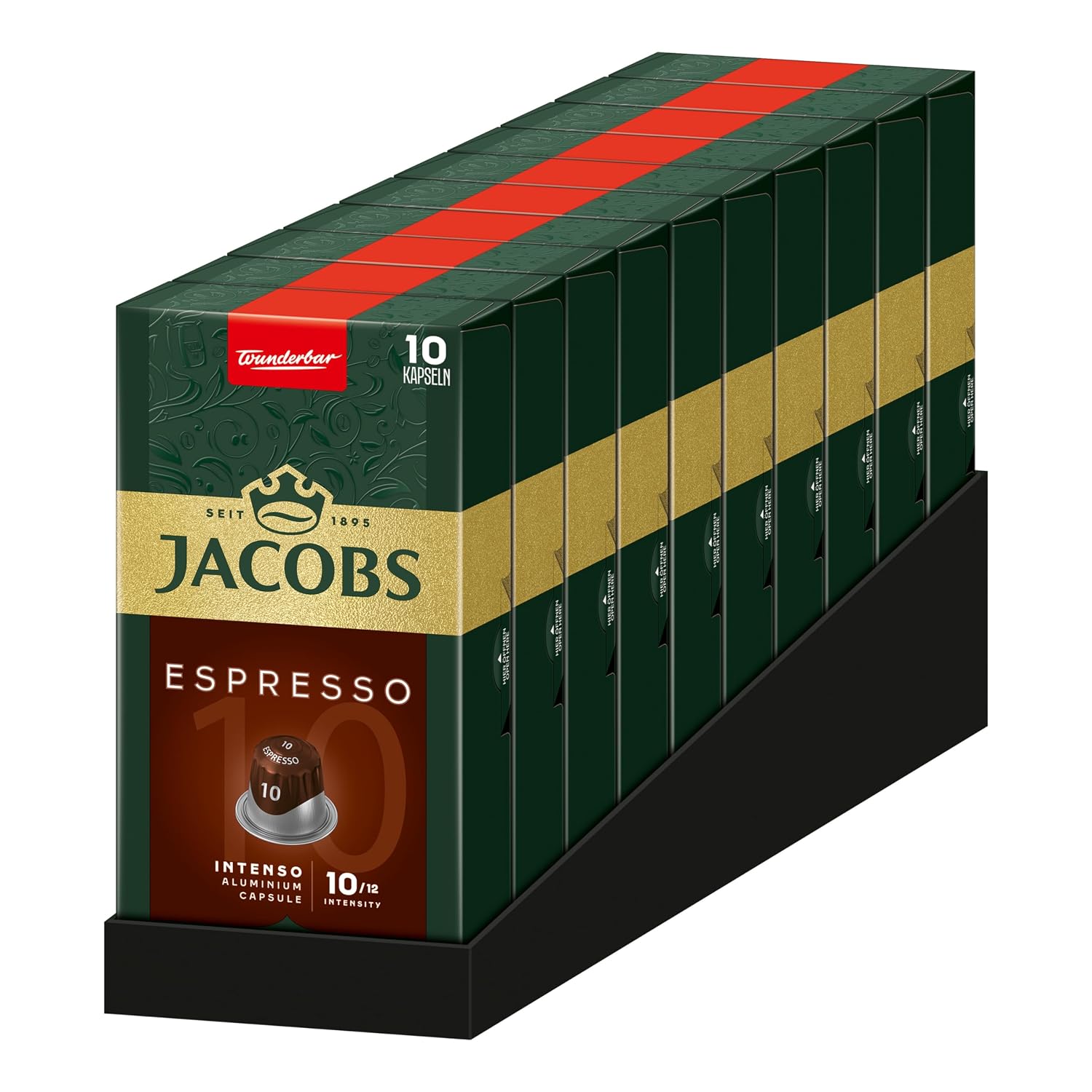 Jacobs Espresso Intenso Kapseln – 100 Kapseln, Nespresso-kompatibel