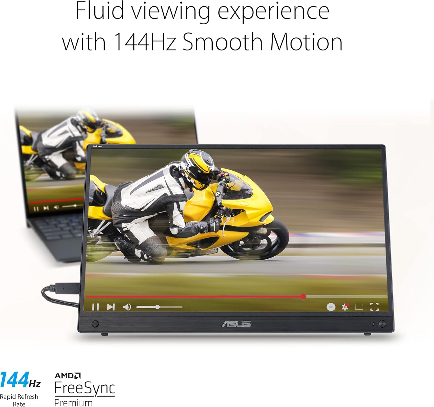 Detalle de ASUS ZenScreen MB16AHG Portable Monitor: 15.6-inch Full HD IPS, 144Hz, USB-C & Mini-HDMI