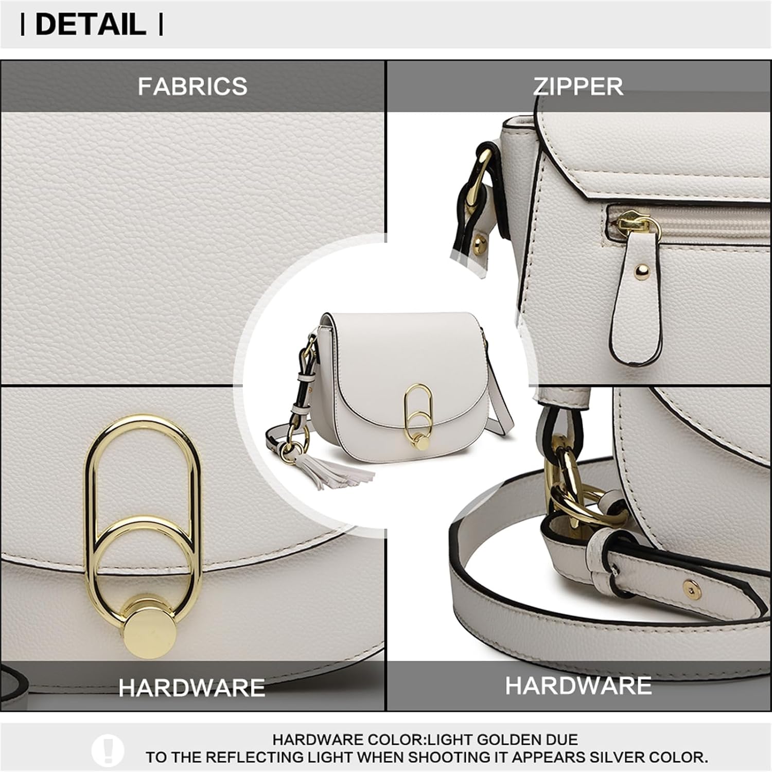 Thumbnail 6 de Miss Lulu Women Cross Body Bag with Tassel, PU Leather Flap and Lock Closure