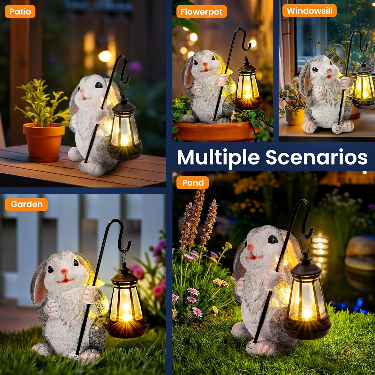 Thumbnail 5 de GIGALUMI Solar Garden Statues Rabbit Figurine Lights