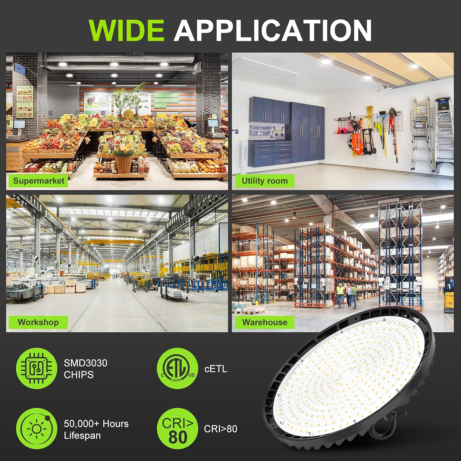 Detalle 1 de NUOGUAN UFO high bay LED light 150W
