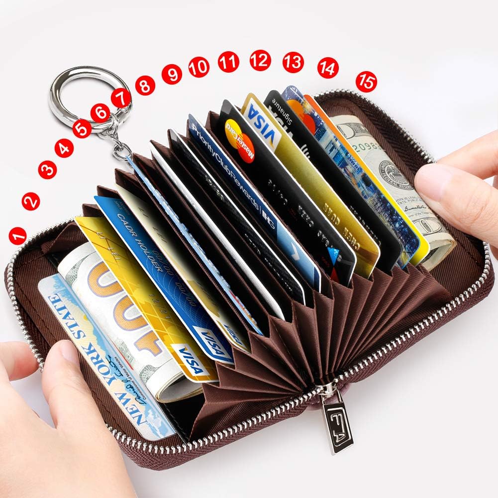 Thumbnail 2 de FurArt Kreditkartenetui mit RFID-Schutz, Schlüsselanhänger und Reißverschluss