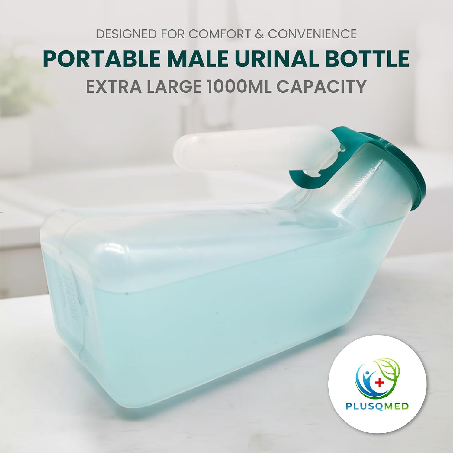 Detalle 2 de Plusqmed Urinal Bottle Glow Lid 1000ml