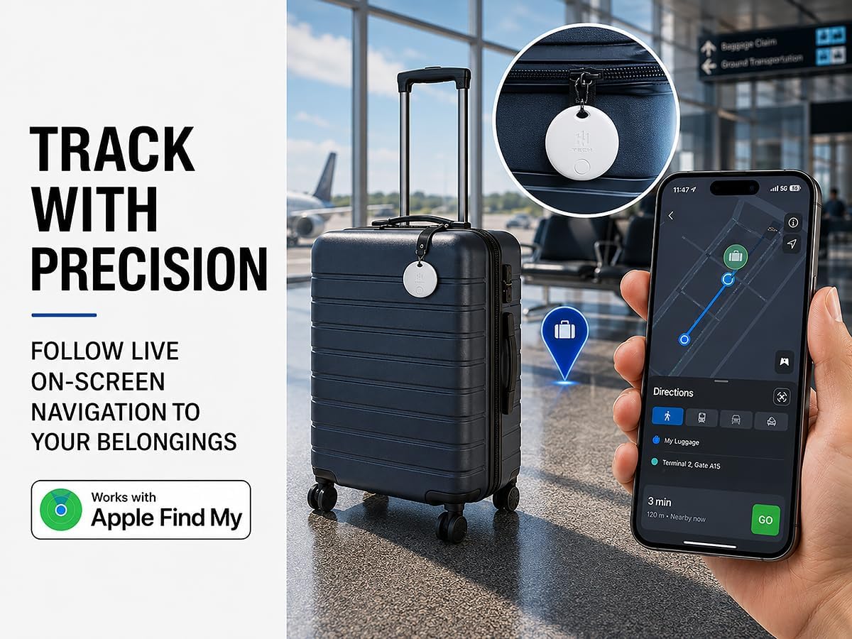 Thumbnail 2 de HH-Tech Smart Tag (Pack-2 Black+White) for Apple Find My: Key Finder & Tracker