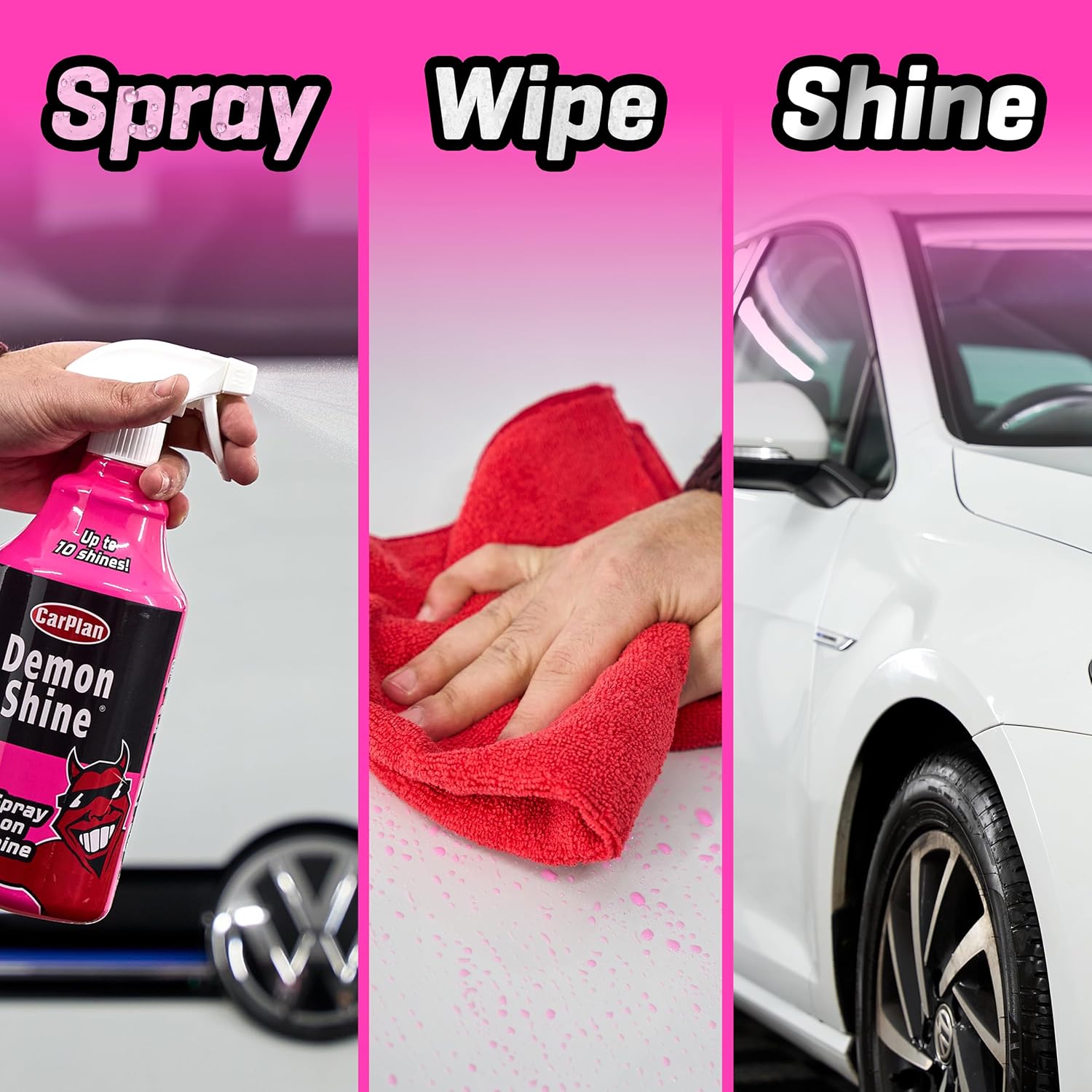 Thumbnail 6 de Carplan Demon Shine Instant Shine Spray – spray lustrant brillant pour voitures & motos, finition glossy, pulvérisateur manuel (1 L)