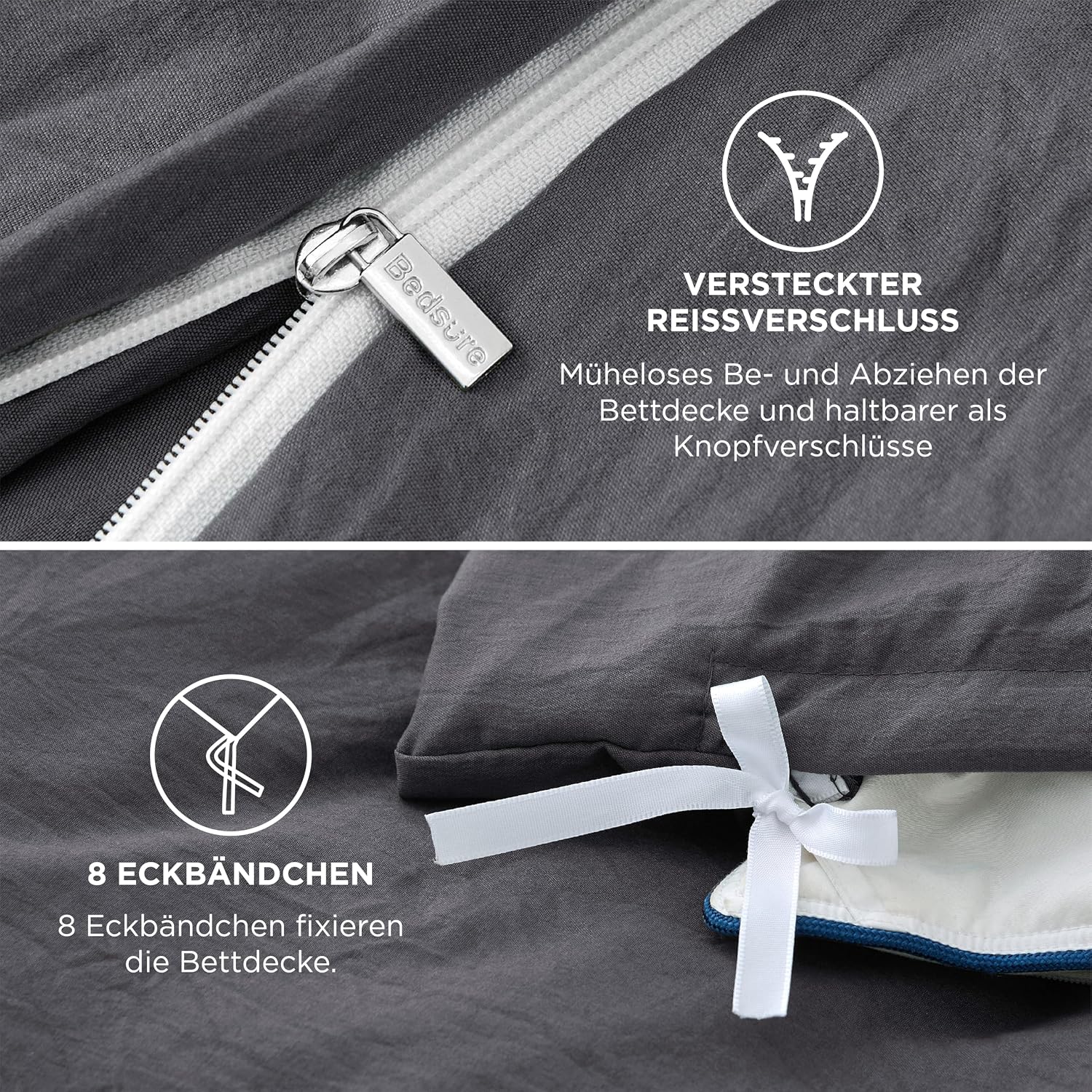 Detalle 1 de Bedsure Bettwäsche 135x200, 4-teilig