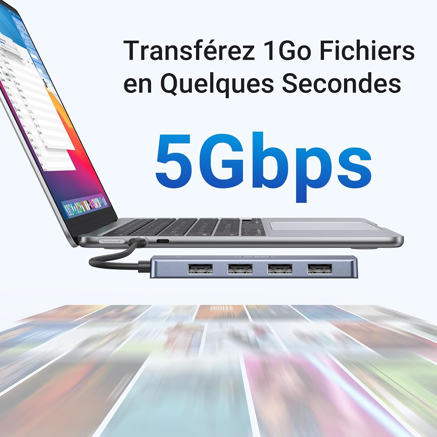 Detalle de UGREEN Hub USB C 4 ports 15 cm
