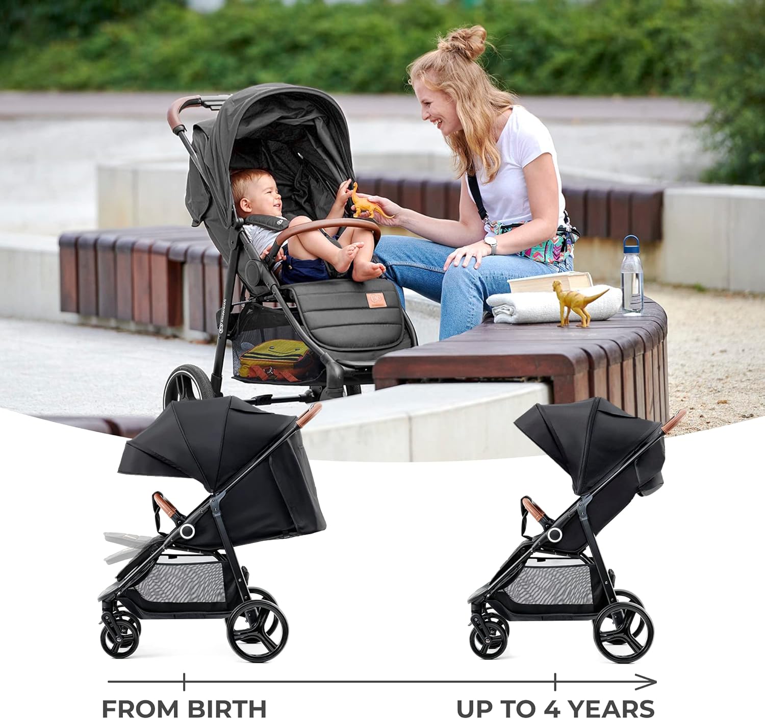 Detalle 2 de Kinderkraft Grande Plus Stroller: From Birth to 22 kg with Lie-Flat Position