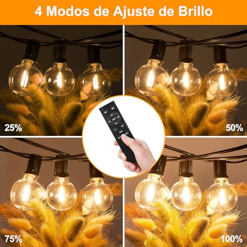 Thumbnail 1 de Light-Brightly Guirnaldas Luces Exterior Jardín 30m con Bombillas G40 IP44 y Dimming