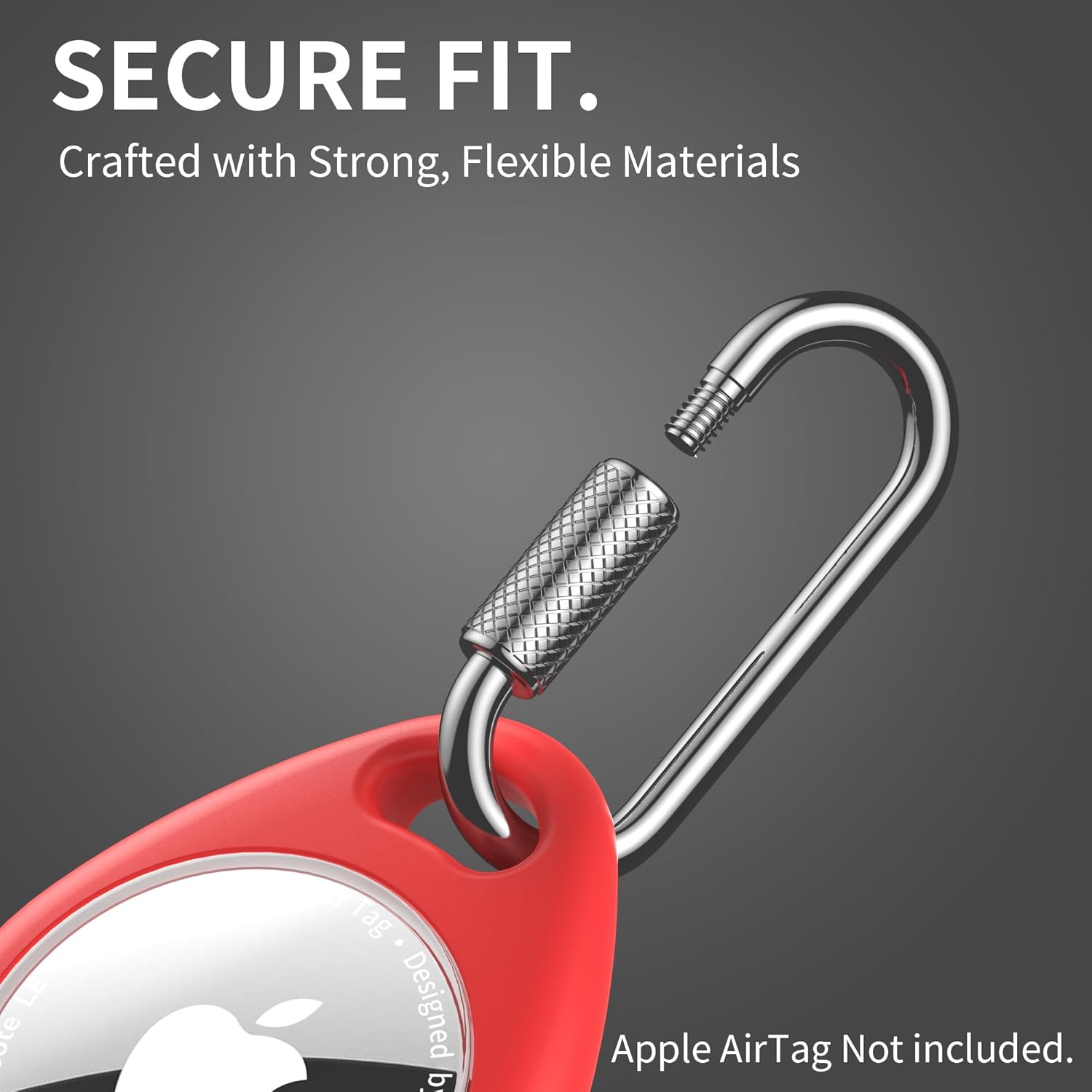 Detalle de Air Tag Holder Keychain TPU Case + Metal Carabiner (4-Pack) for Apple Air Tag 1st/2nd Gen