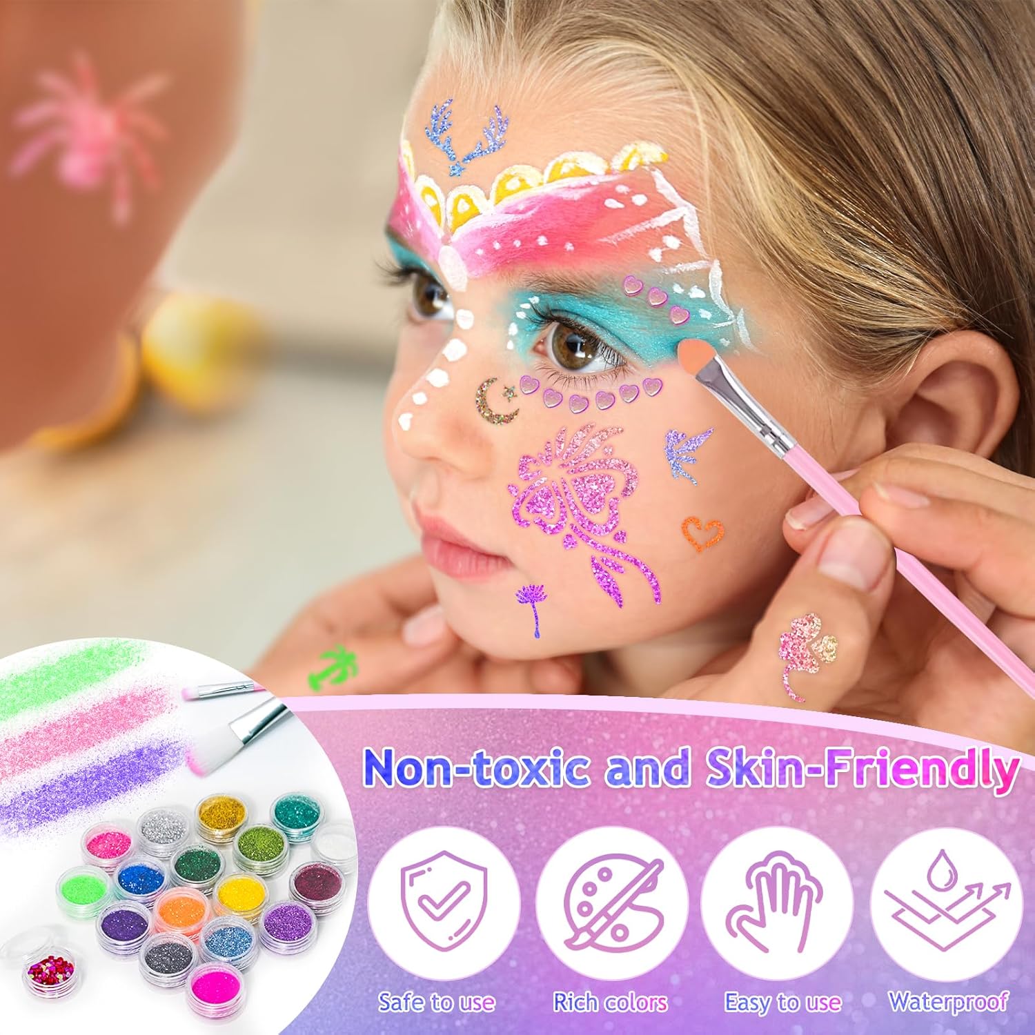 Thumbnail 4 de Glitzer Tattoo Set Gigmeta 18 Farben