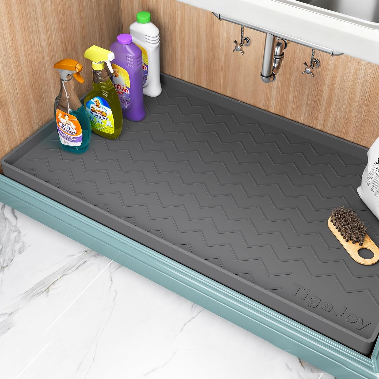 Detalle de TigeJoy 34" x 22" Under Sink Mat Waterproof Protector