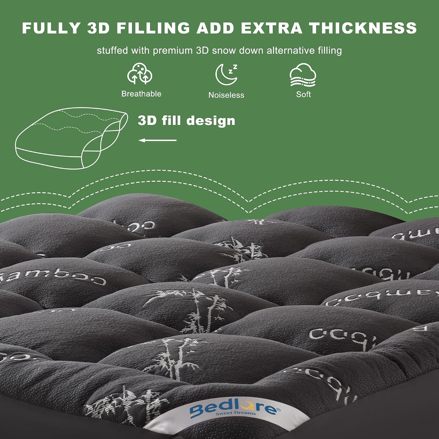 Thumbnail 4 de BEDLORE Mattress Topper Double Bed