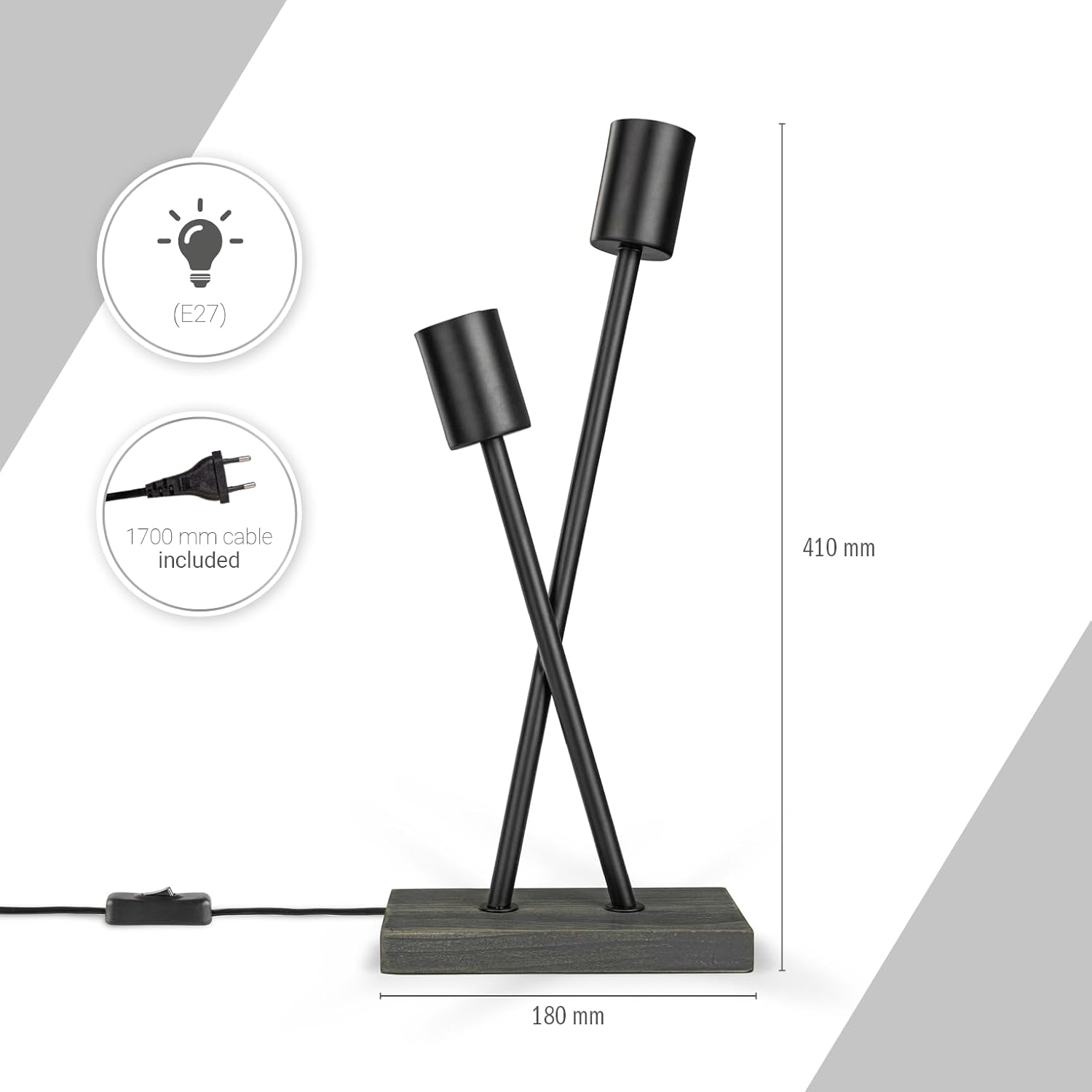 Thumbnail 2 de Paco Home Tischlampe Vintage E27 – Wohnzimmerlampe im industriellen Design