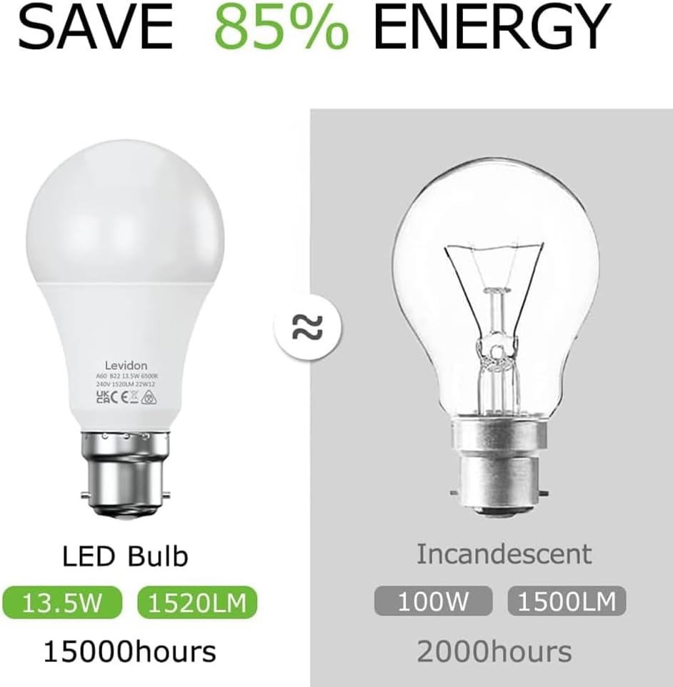 Thumbnail 3 de Levidon Bayonet LED Bulbs 100W Equivalent