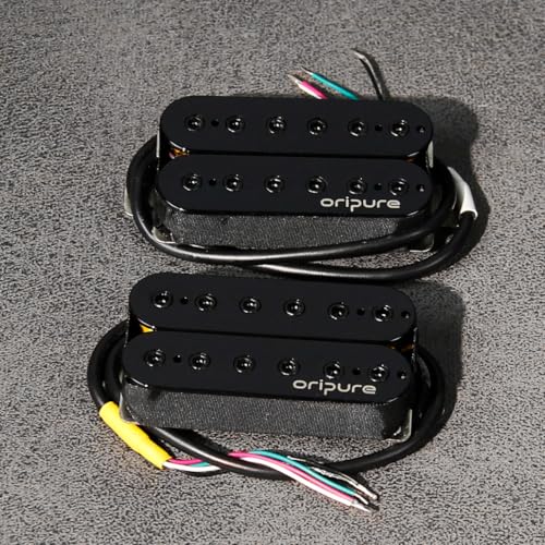 Detalle de OriPure Pastillas Alnico 5 Humbucker para guitarra eléctrica (neck 7,9–8k y bridge 8,8k) – negro