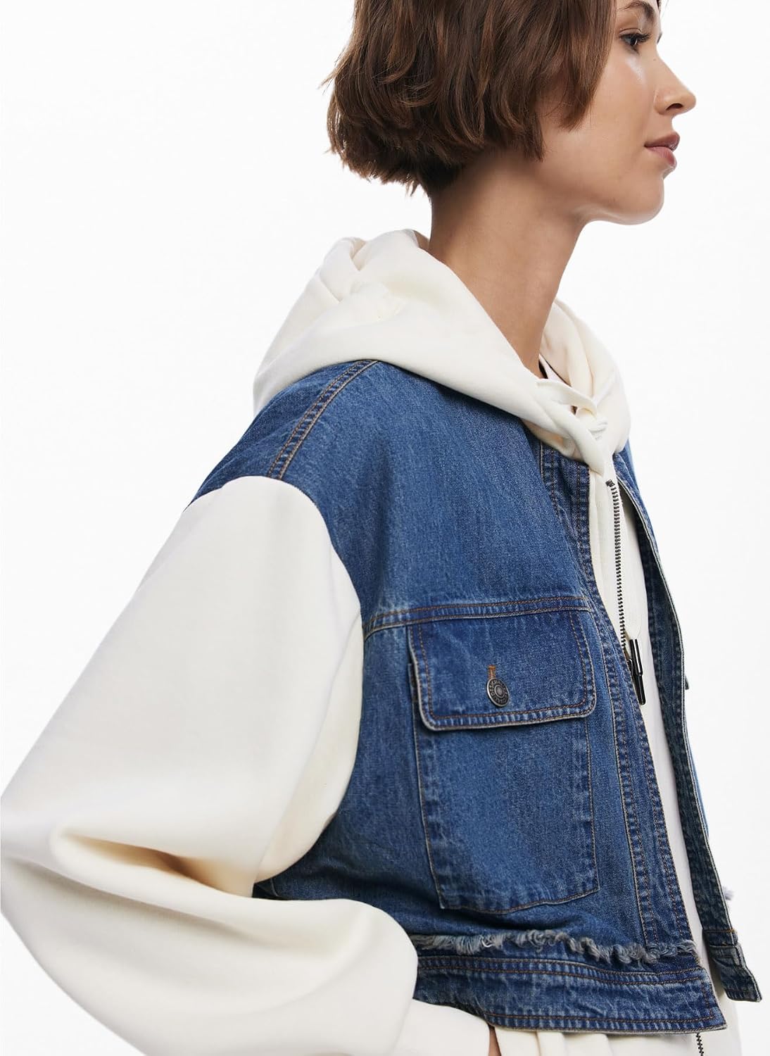 Detalle 2 de Desigual 25wwsk06 Sweatshirt Donna – felpa con cappuccio, zip e tasche