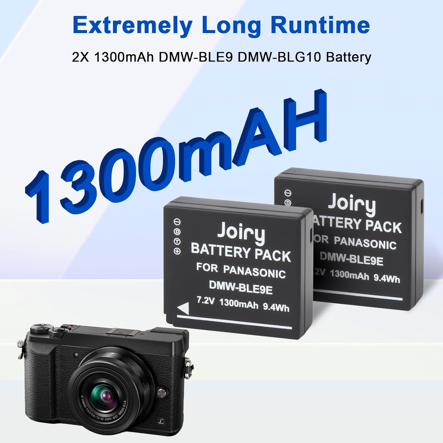 Thumbnail 1 de Joiry DMW-BLE9 and DMW-BLG10 Dual USB Battery with LCD Charger for Panasonic Lumix