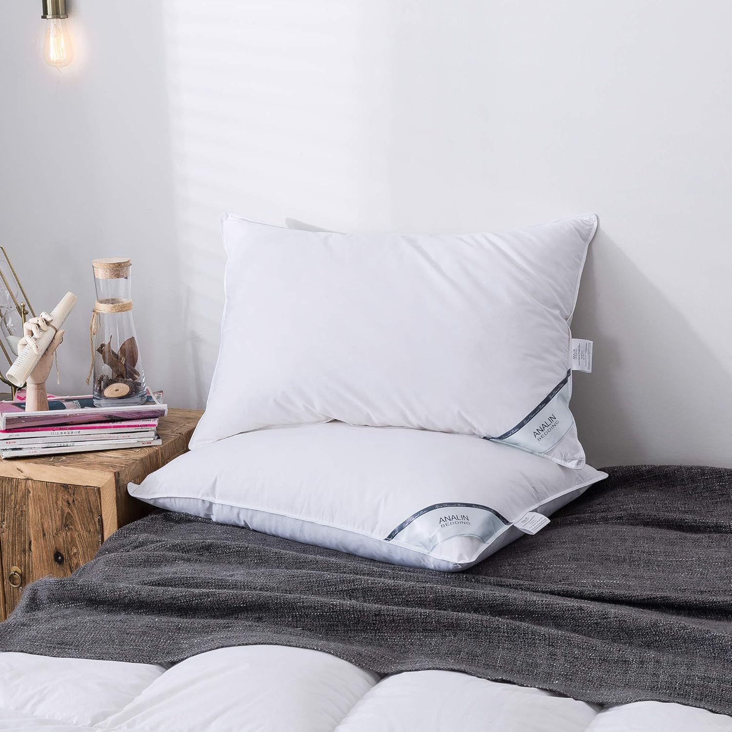 Detalle de ANALIN Goose Feather Down Pillows 1100g pack