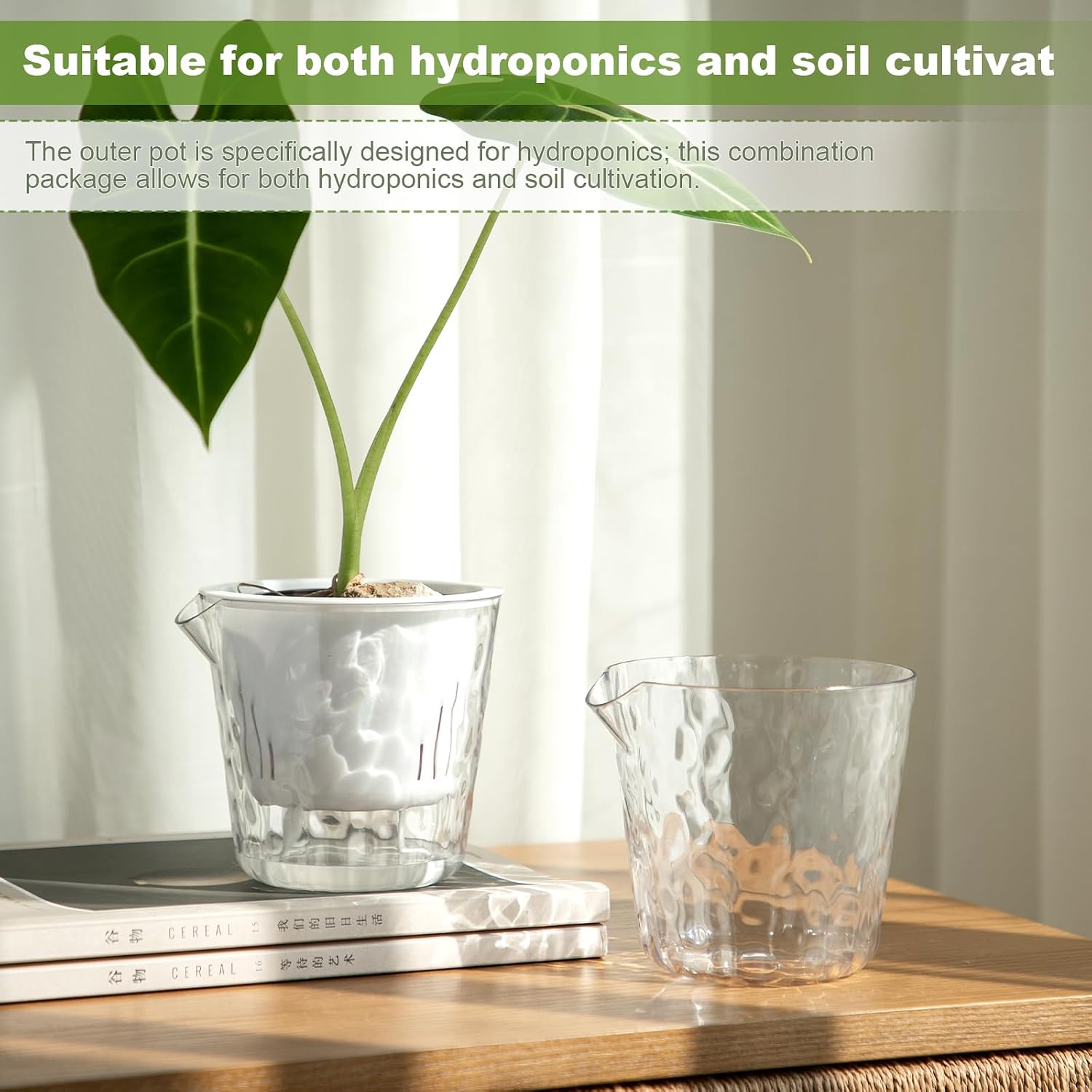 Detalle 1 de Yimomoyi self-watering plant pots, 18 cm