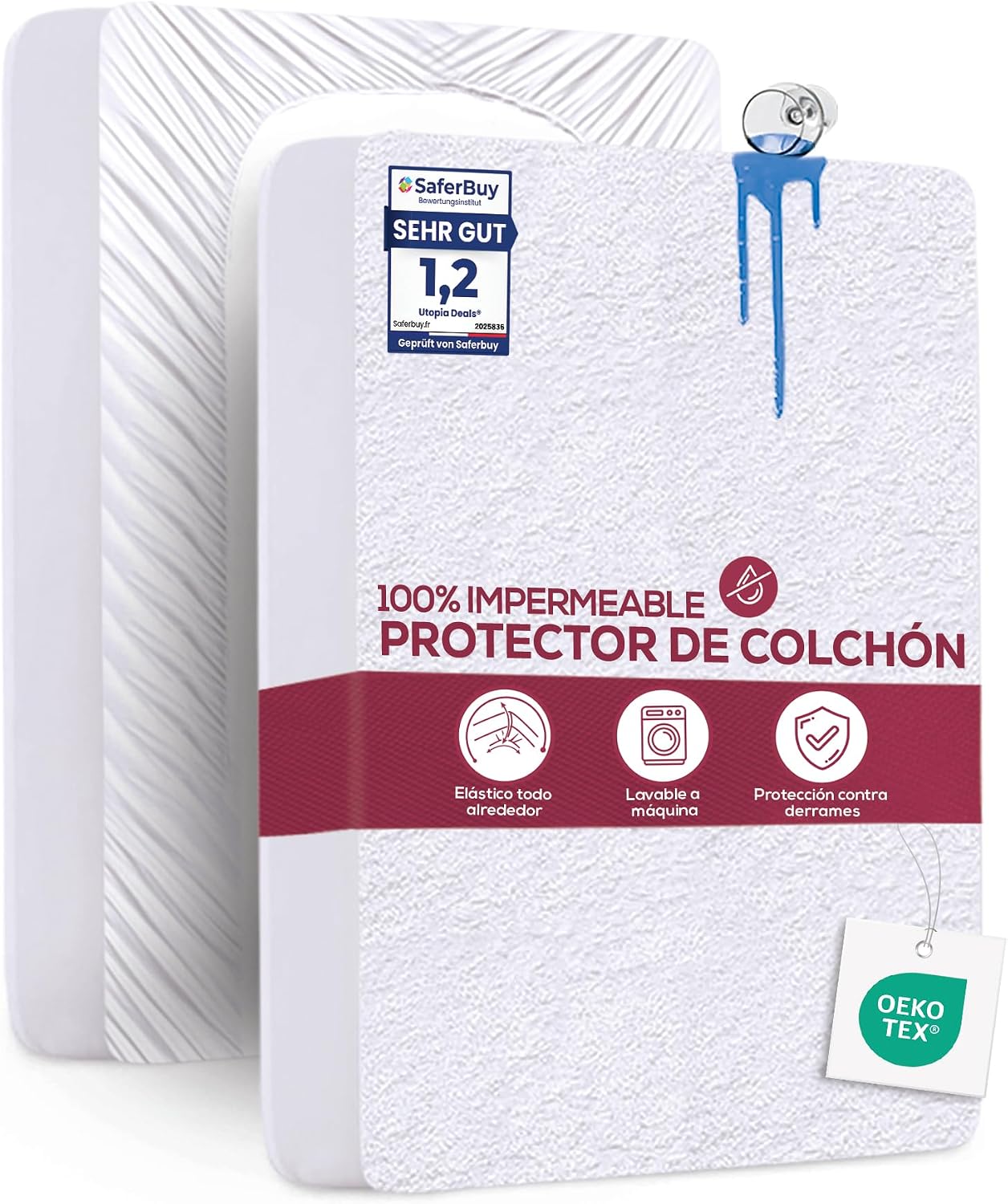 Imagen de Utopia Bedding Protección de Colchón Impermeable 150x200cm 🌧 en OfertitasTOP