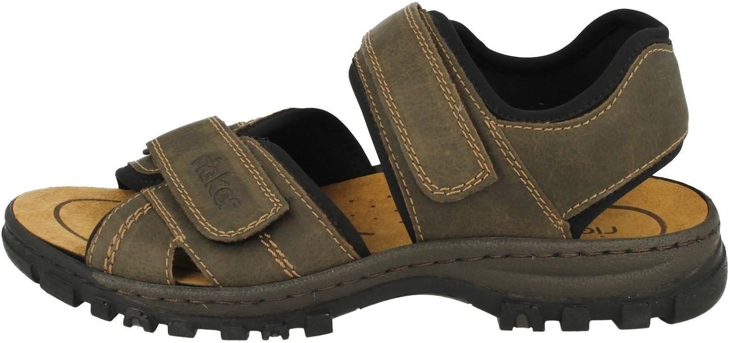 Detalle 2 de Rieker 25051-01 Herren Sandale aus Synthetik in Schwarz – bequem & robust
